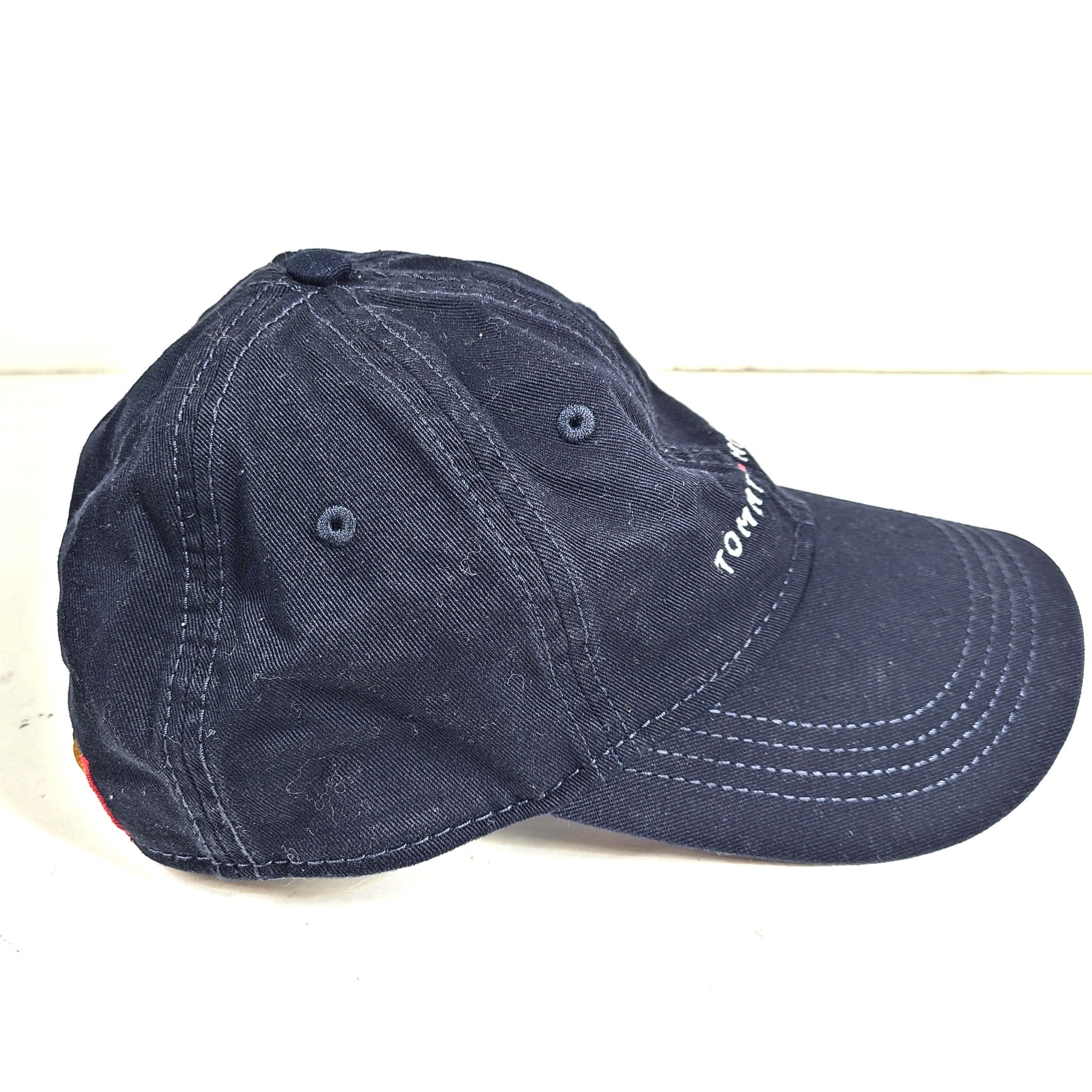 Tommy Hilfiger Embroidered Tommy Logo Baseball Cap Hat Cotton Navy Blue OS