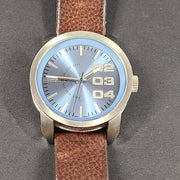 Diesel Men's Blue Dial Brown Leather Band Stainless Steel Watch DZ1512