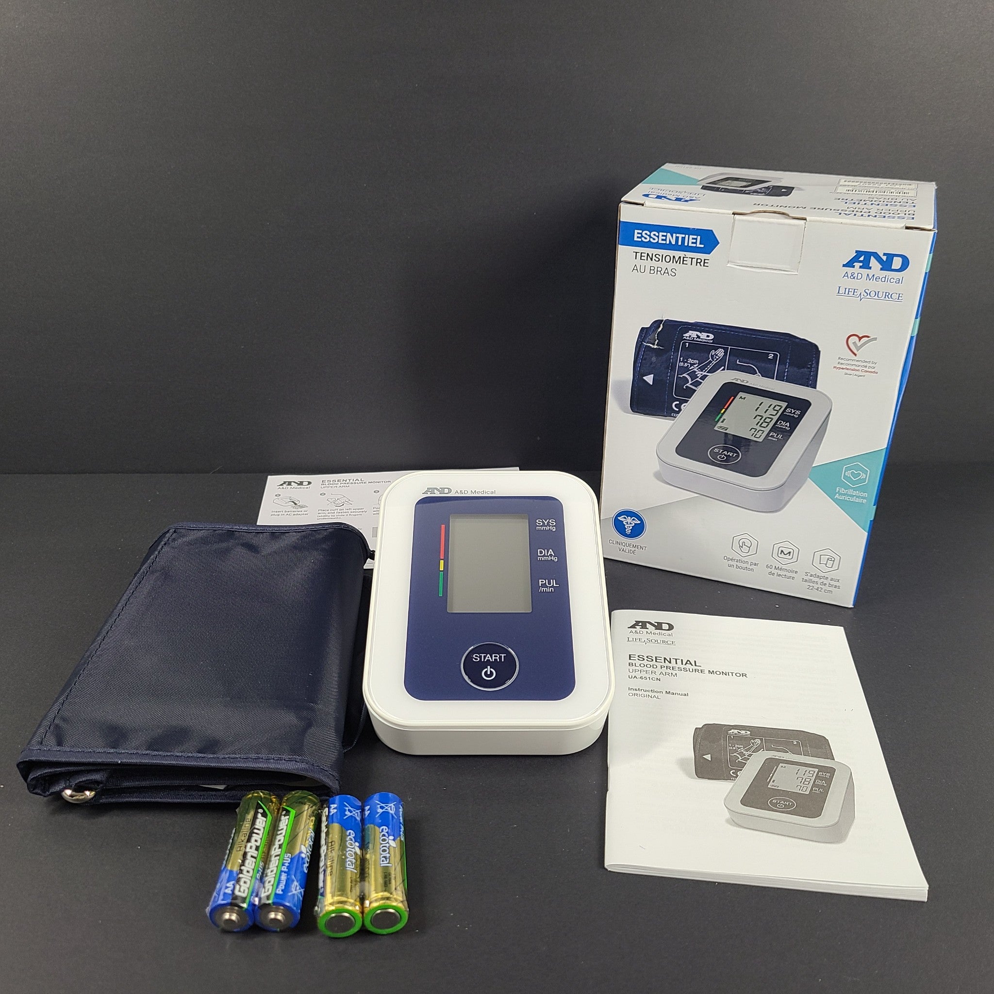 A&D Medical Essential Blood Pressure Monitor UA-651 Electronic Upper Arm NEW