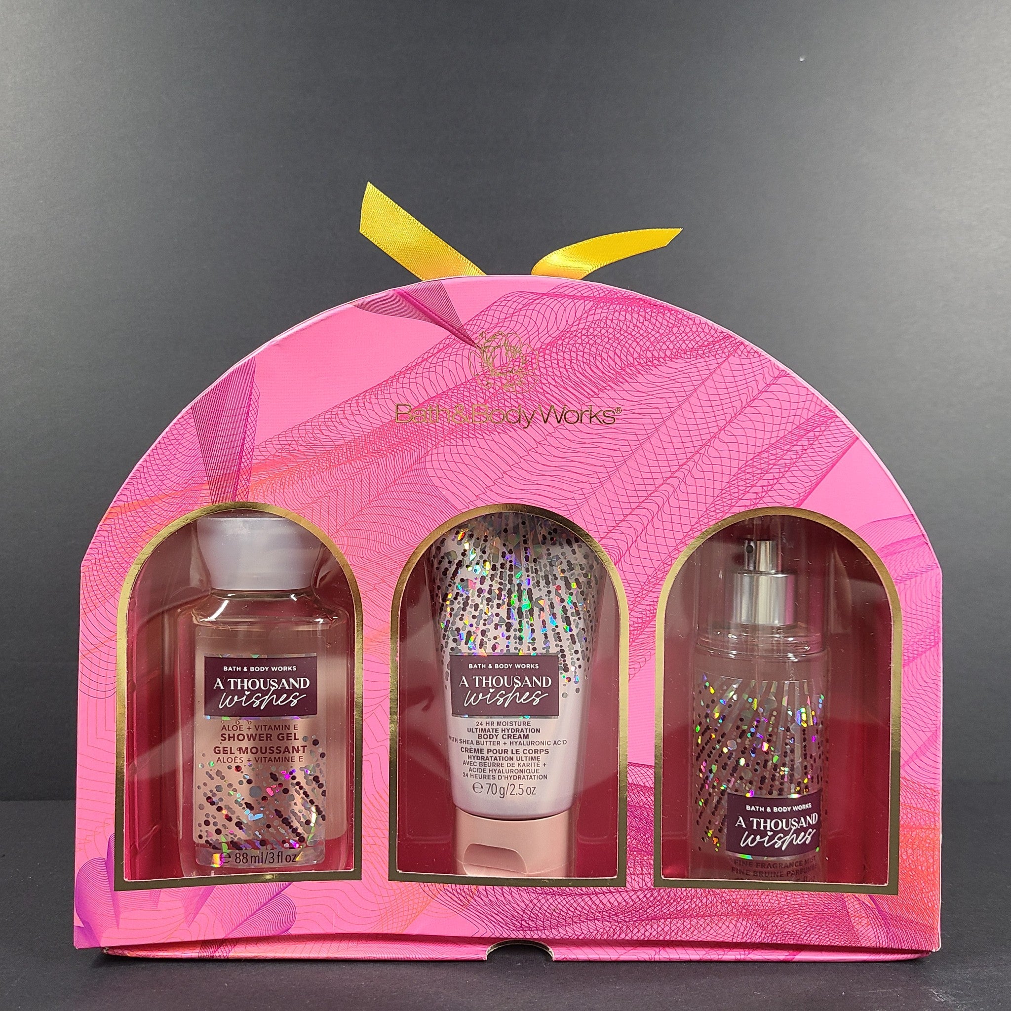 Gift Set Bath & Body Works Thousand Wishes Fragrance Mist+Body Cream+Shower Gel