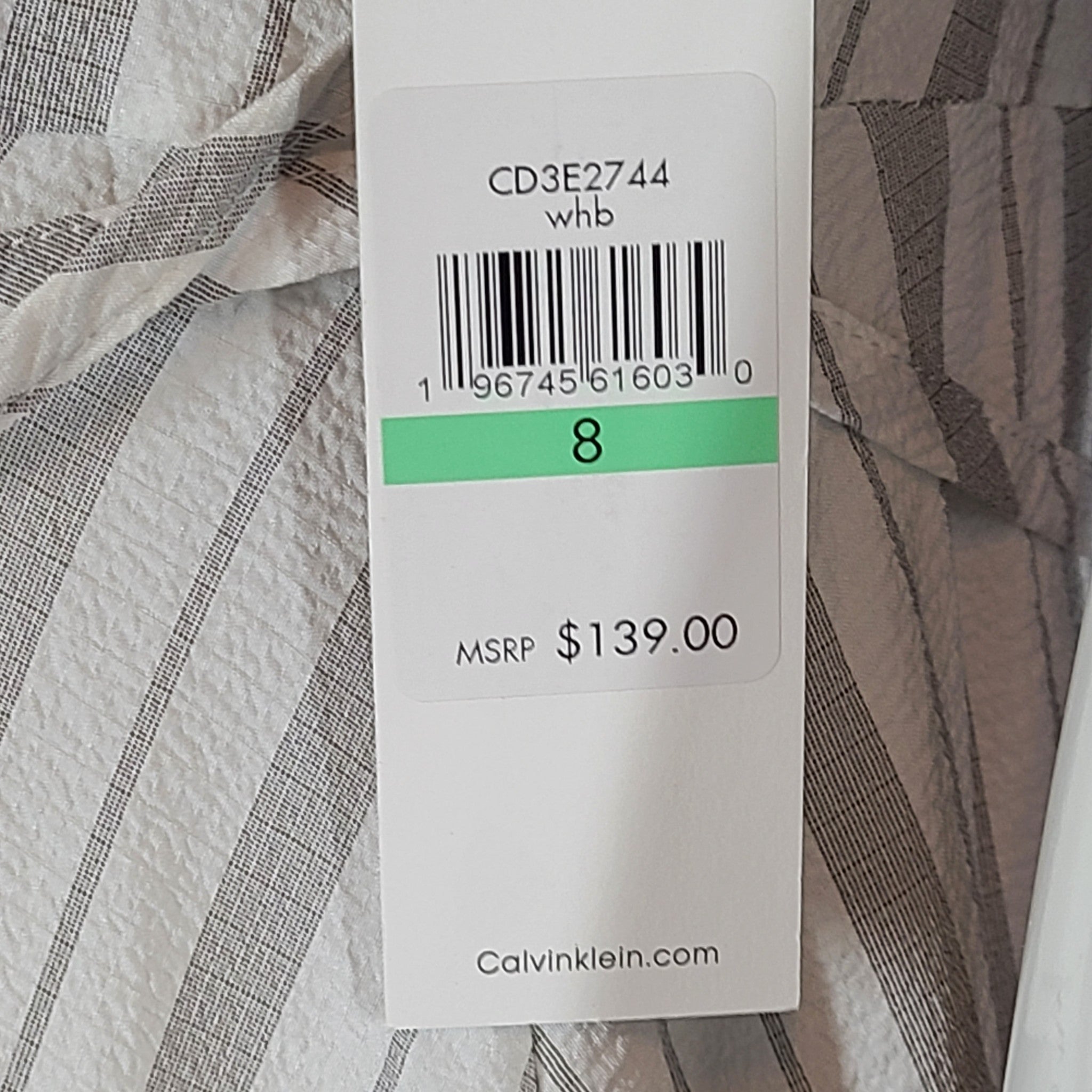 Calvin Klein Women's Sleeveless V-Neck Maxi Wrap Dress Striped Gray 8