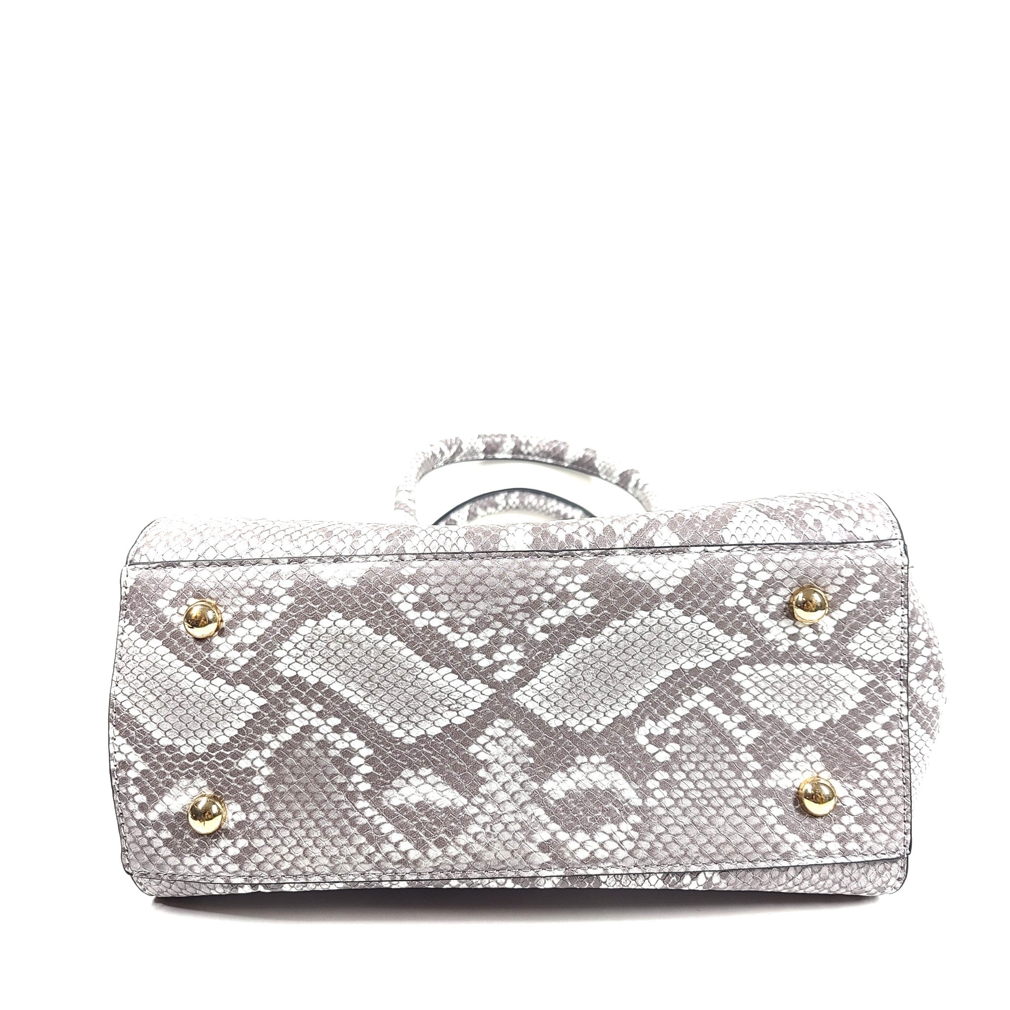 Dune London Women's Faux Snake Crossbody Purse Shoulder Strap Leather Gray