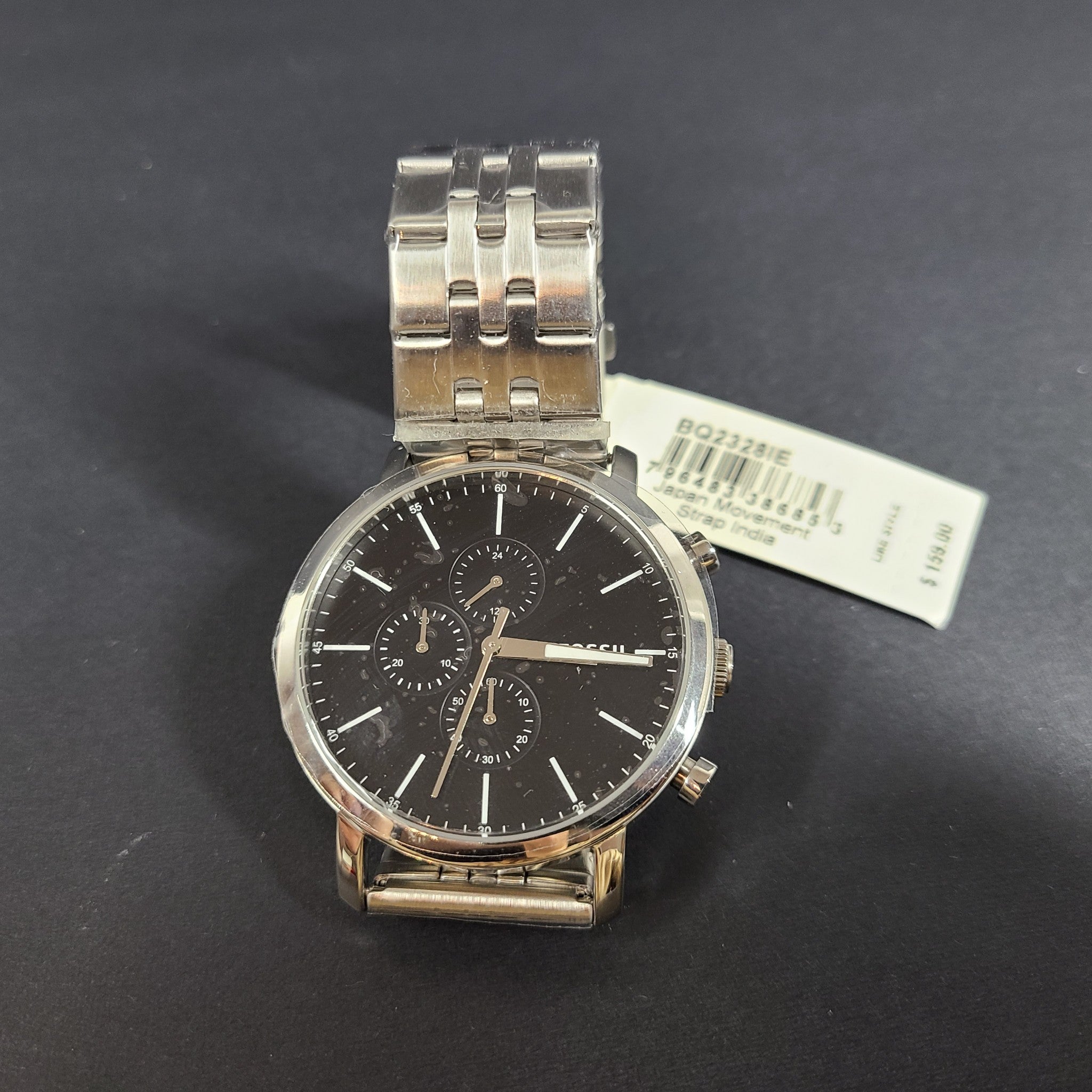Fossil Men's Luther Chronograph Stainless Steel Watch BQ2328IE Silver Gift Box