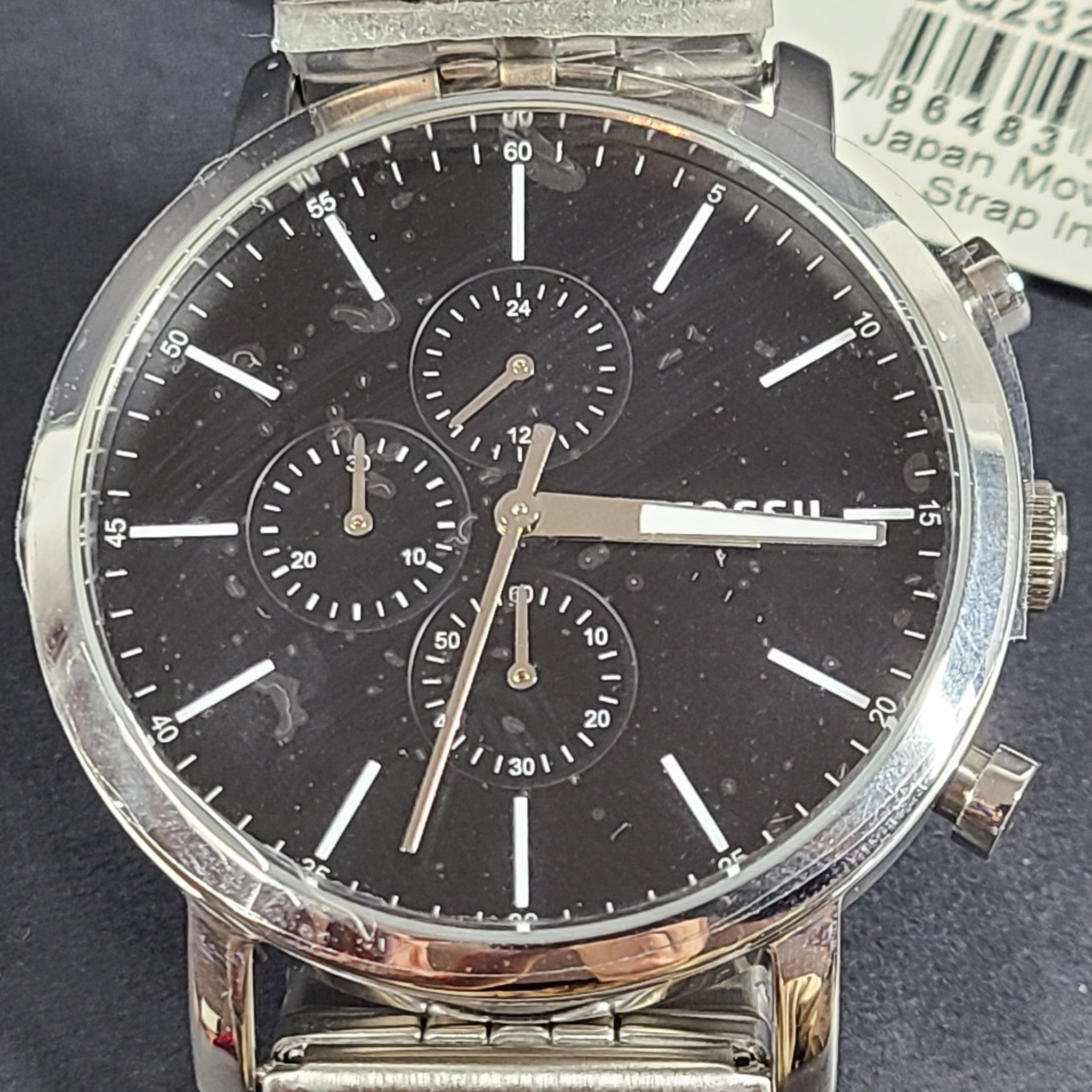 Fossil Men's Luther Chronograph Stainless Steel Watch BQ2328IE Silver Gift Box
