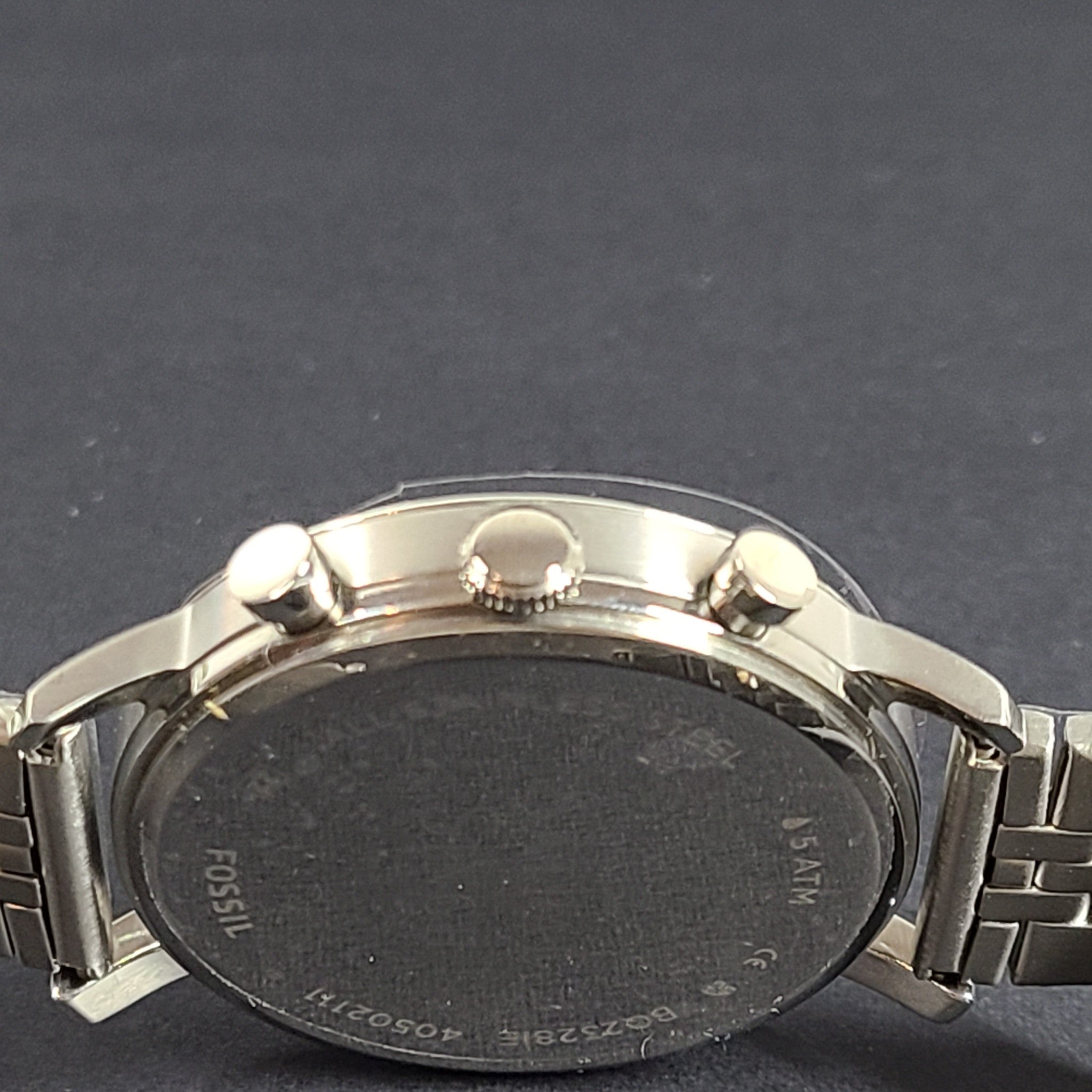 Fossil Men's Luther Chronograph Stainless Steel Watch BQ2328IE Silver Gift Box