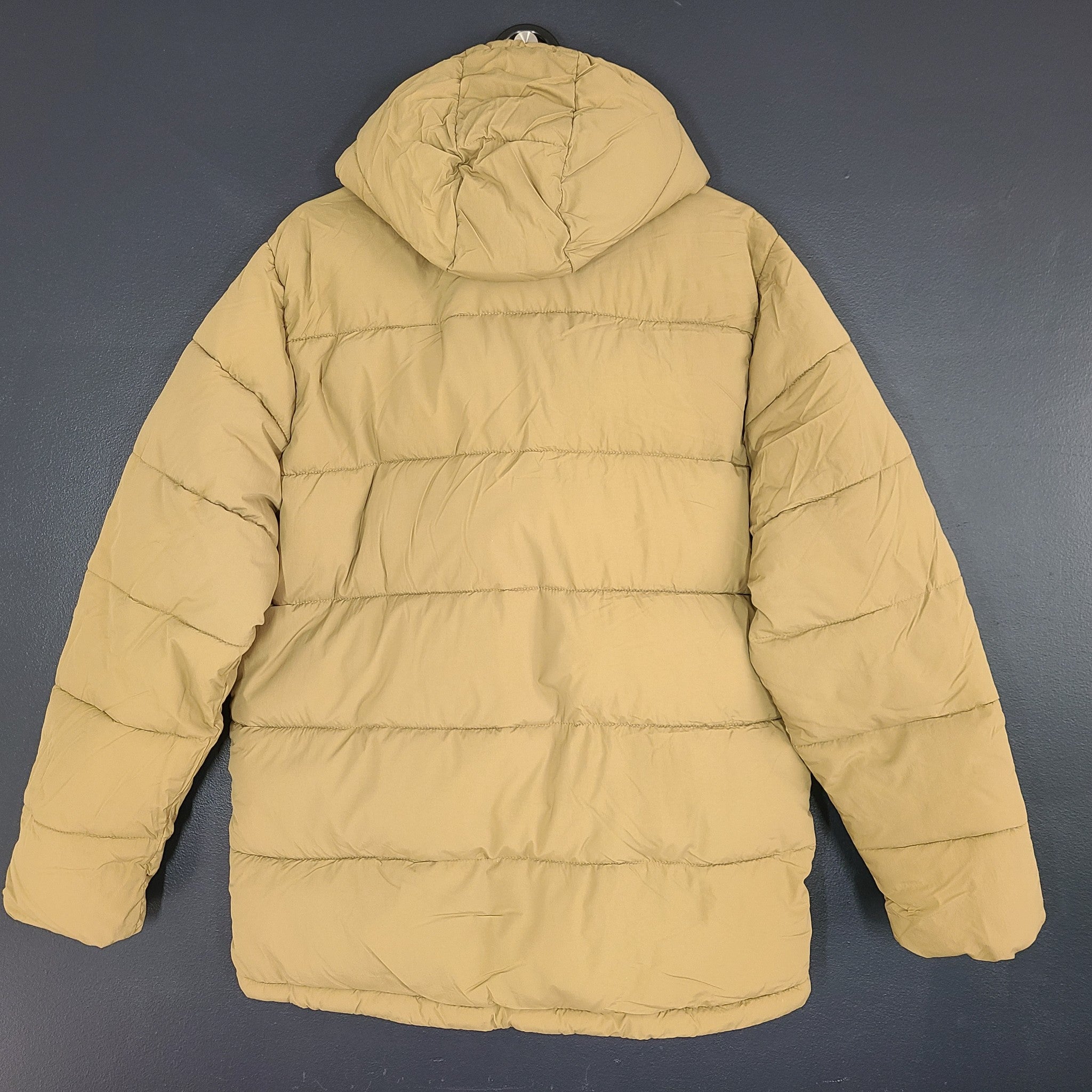 Gap Men's Recycled Big Hooded Puffer Jacket 456910 Mission Tan Size XS