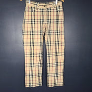 Burberry London Women's Vintage Straight Fit Contrast Check Cotton Pants 29"