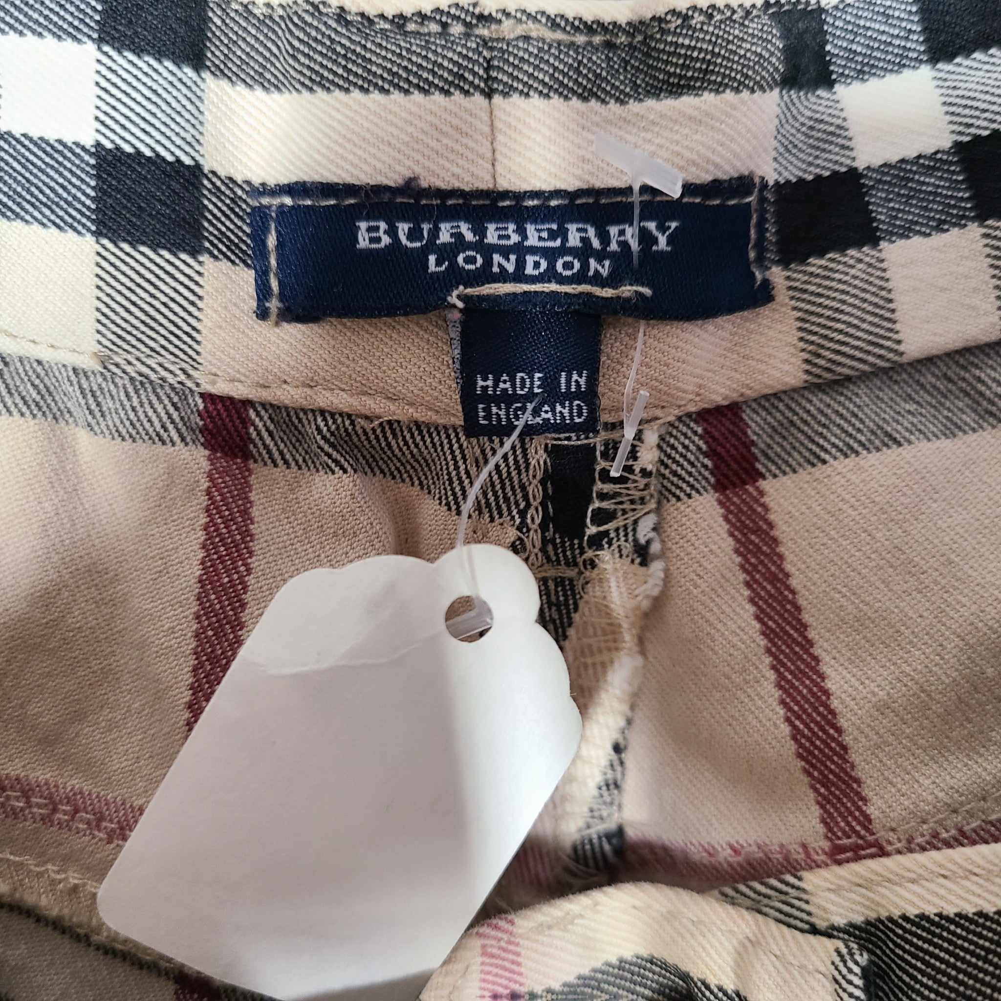 Burberry London Women's Vintage Straight Fit Contrast Check Cotton Pants 29"