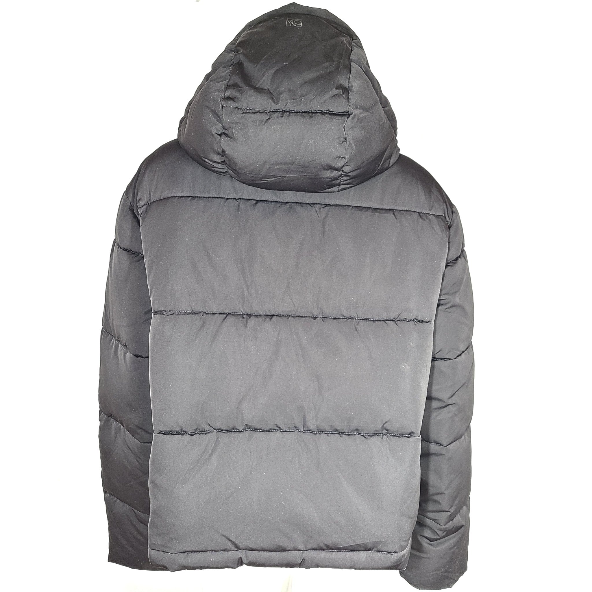 MNG Mango Women's Hooded Cropped Oversized Puffer Jacket Black Sz M