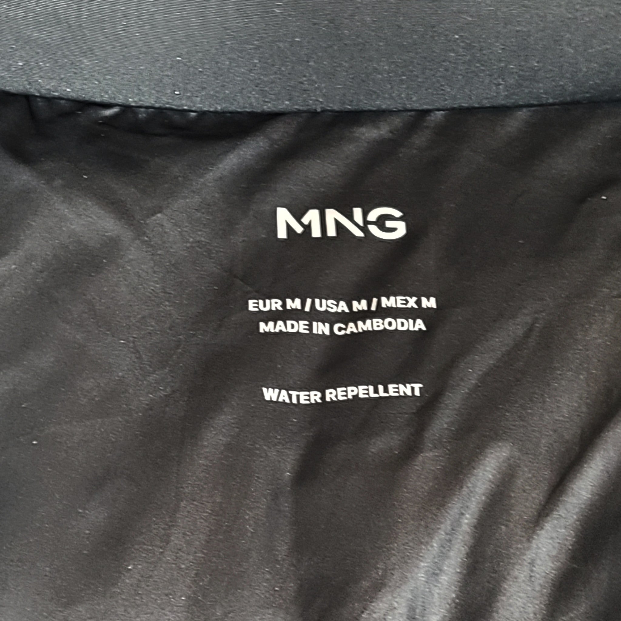 MNG Mango Women's Hooded Cropped Oversized Puffer Jacket Black Sz M