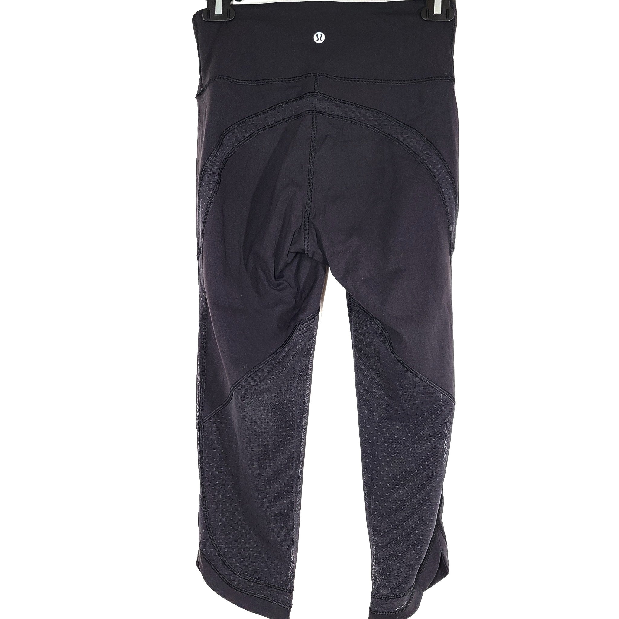 Lululemon Women's Revitalize Crop 21" Leggings Mesh Blocks Air Flow Black Sz 6
