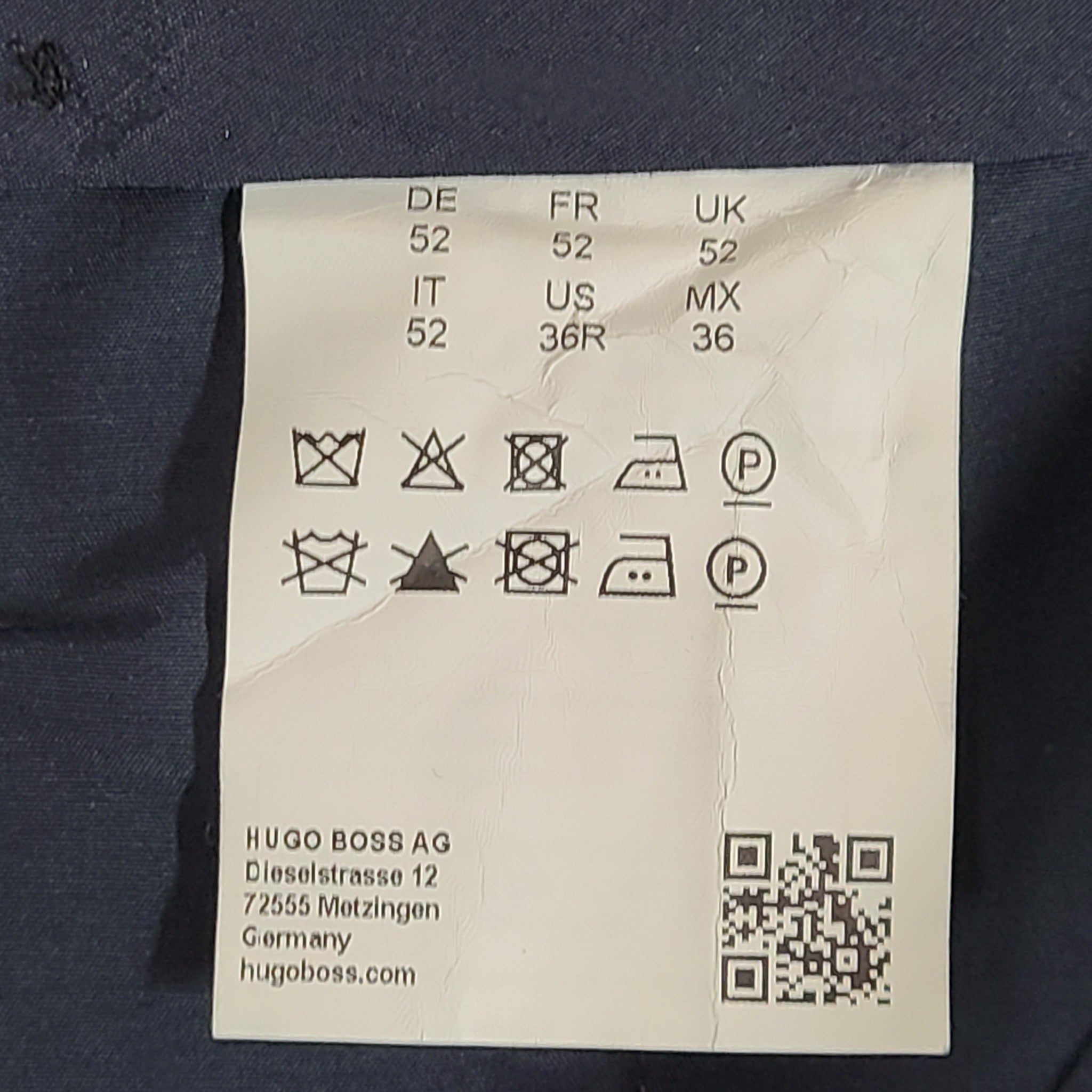 Hugo Boss Men's Formal Trousers Virgin Wool Serge Dress Pants Blue 36R