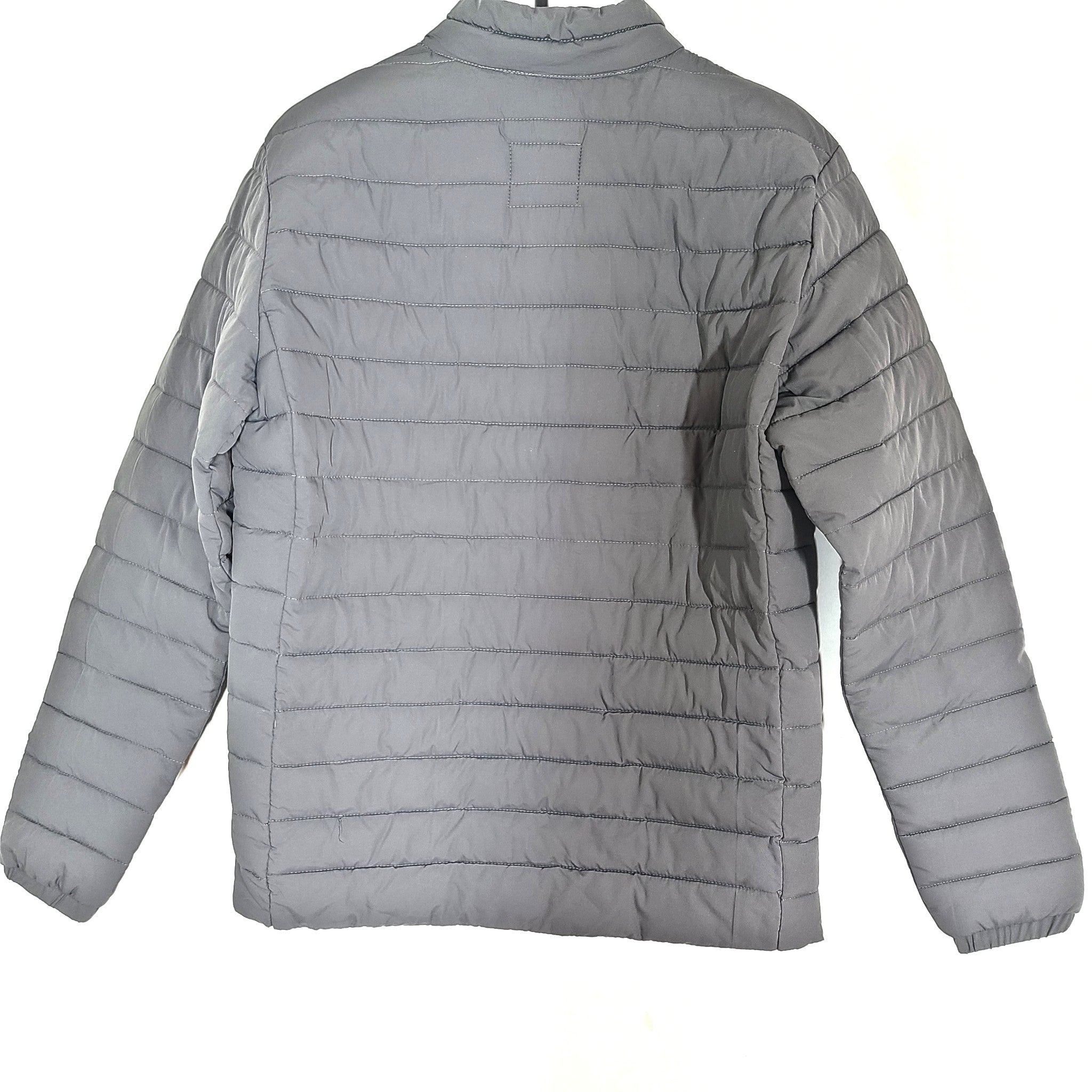 Jack & Jones Men's Regular Fit High Stand-Up Collar Puffer Jacket Gray Sz S