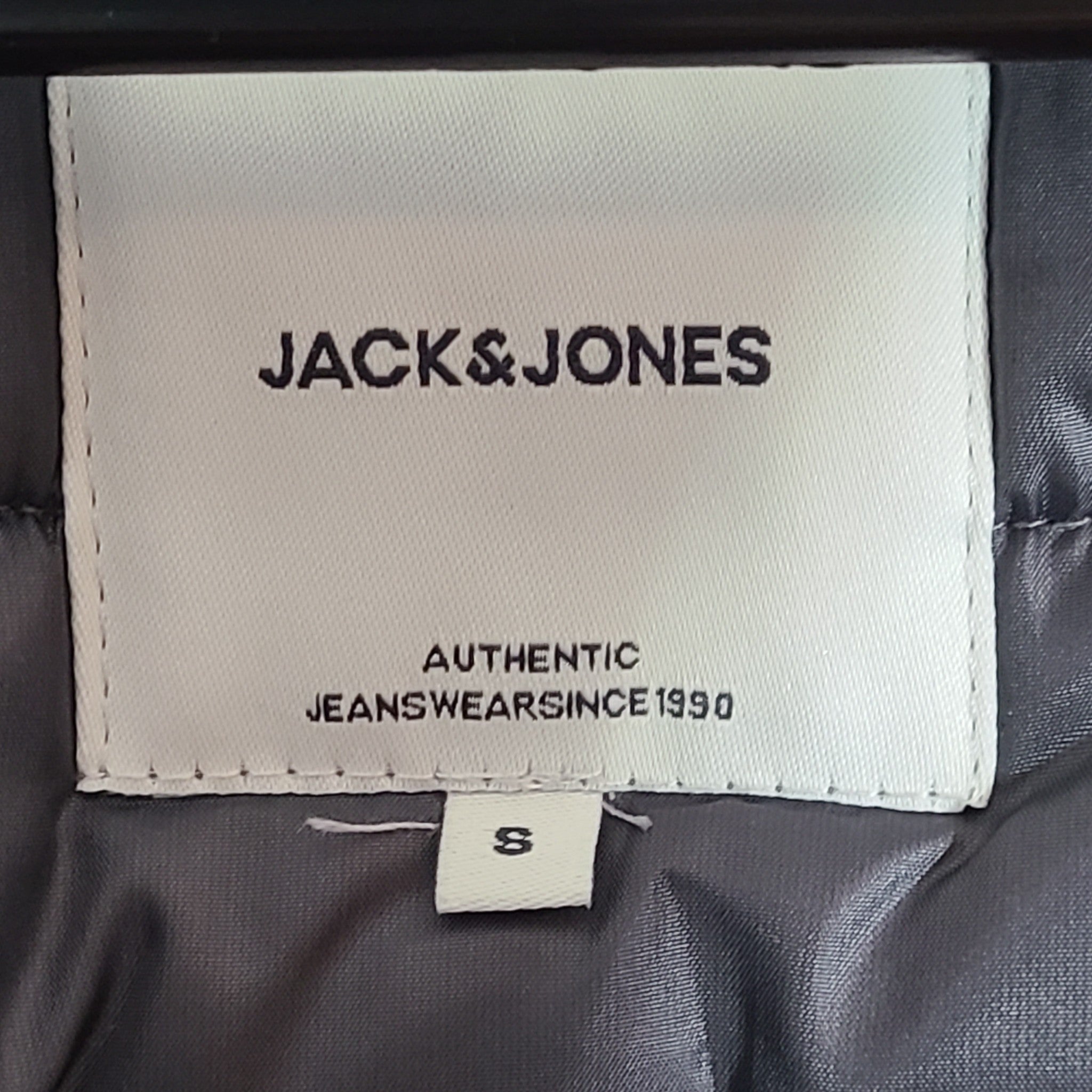 Jack & Jones Men's Regular Fit High Stand-Up Collar Puffer Jacket Gray Sz S