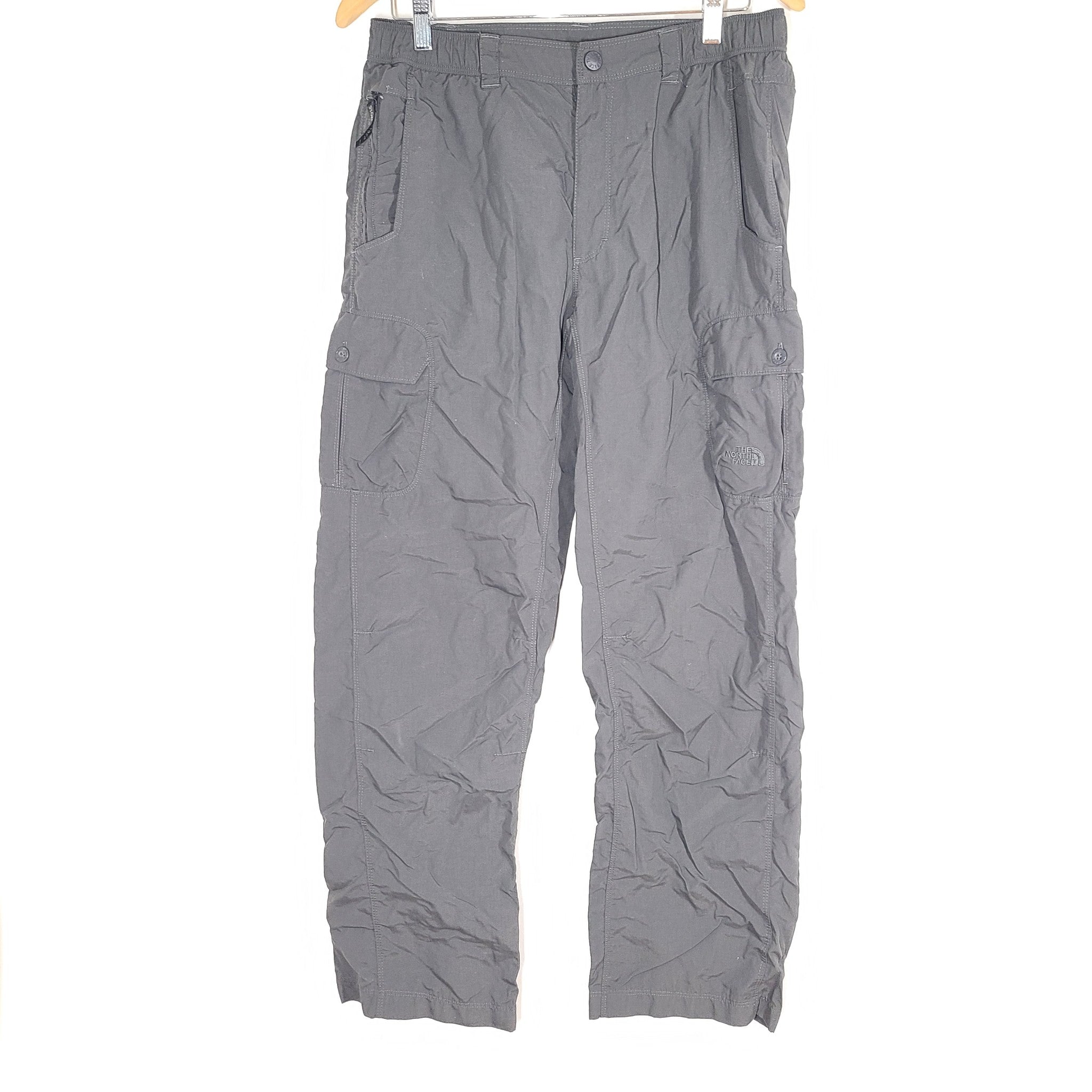 The North Face Men's Cargo Pants Nylon Stretch Waistband Pockets Gray Sz M