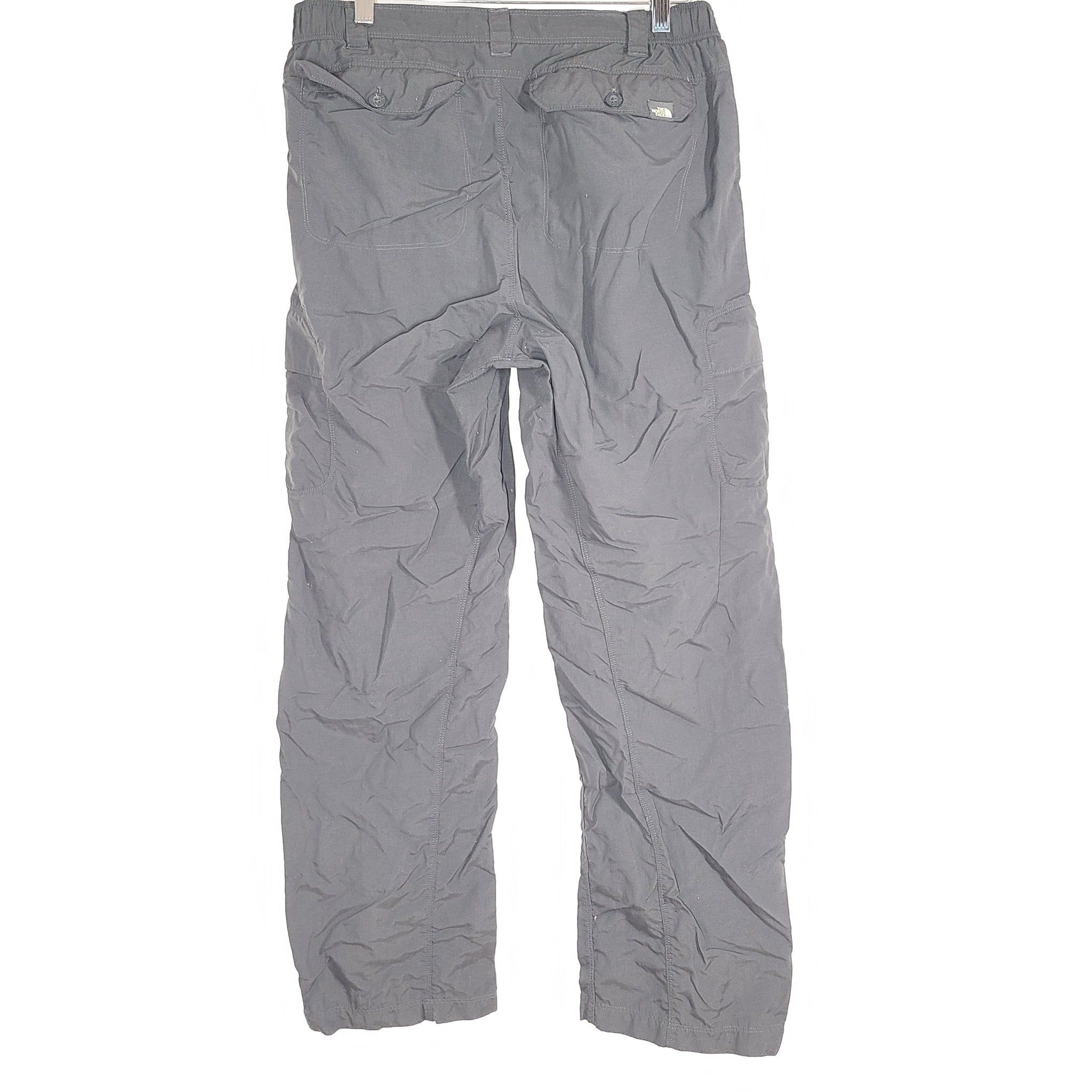 The North Face Men's Cargo Pants Nylon Stretch Waistband Pockets Gray Sz M