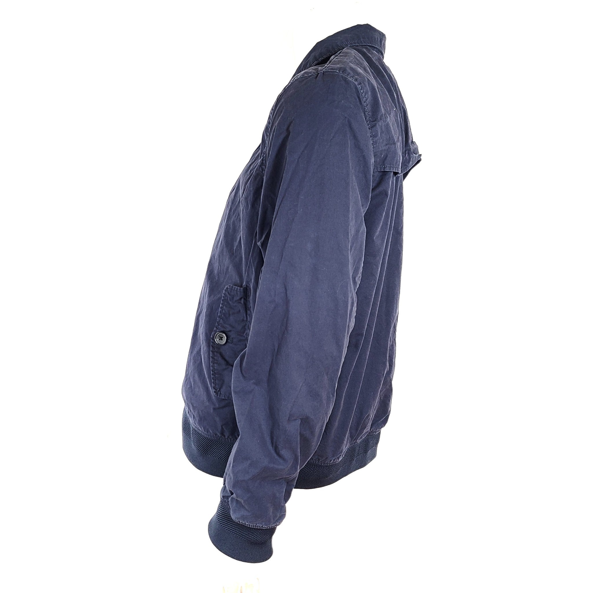 Emidio Tucci Men's Full Zip Jacket Lined Cotton Navy Blue Sz S