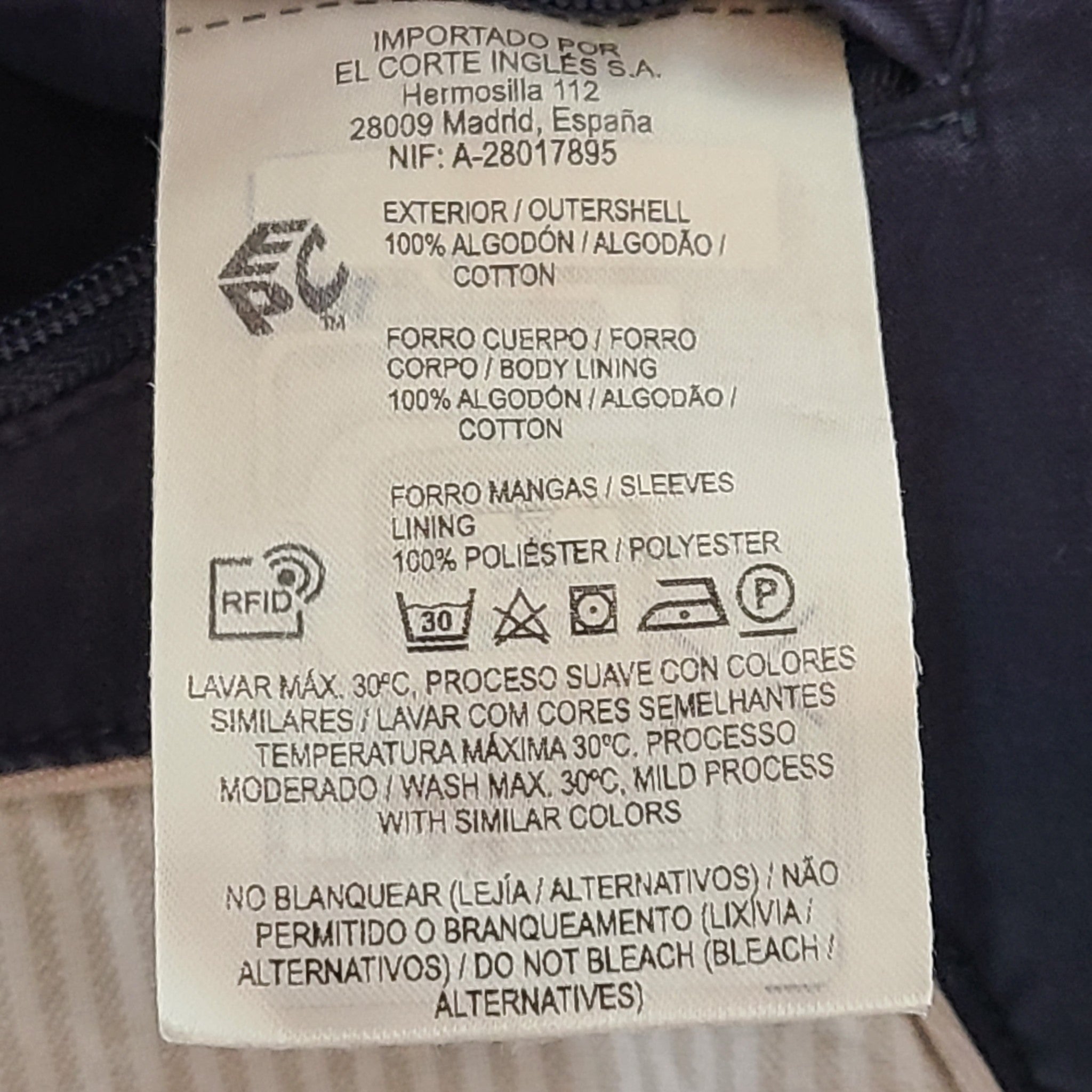 Emidio Tucci Men's Full Zip Jacket Lined Cotton Navy Blue Sz S