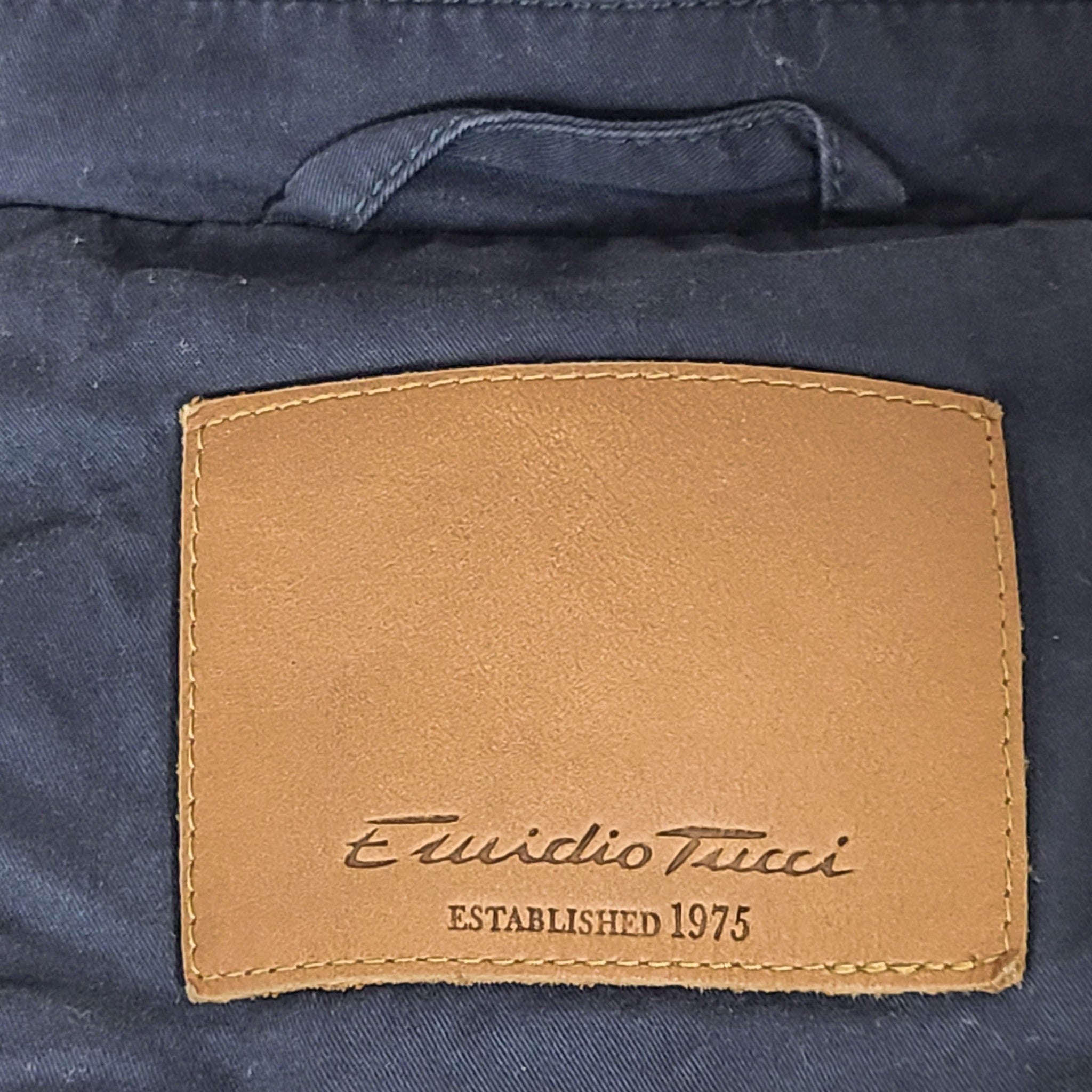 Emidio Tucci Men's Full Zip Jacket Lined Cotton Navy Blue Sz S
