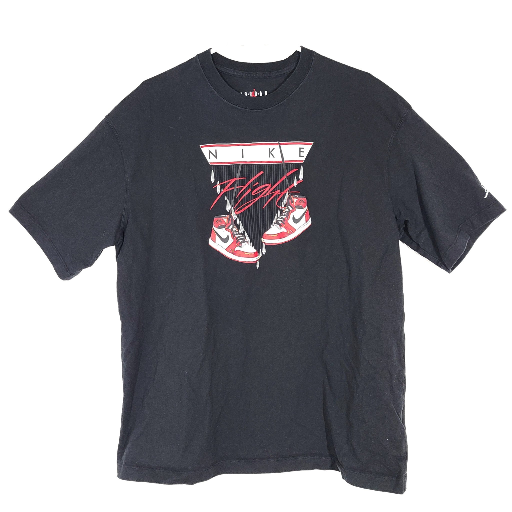 Nike Jordan Women's Flight Shoe Graphic Tee Oversized DV1411-010 Black L