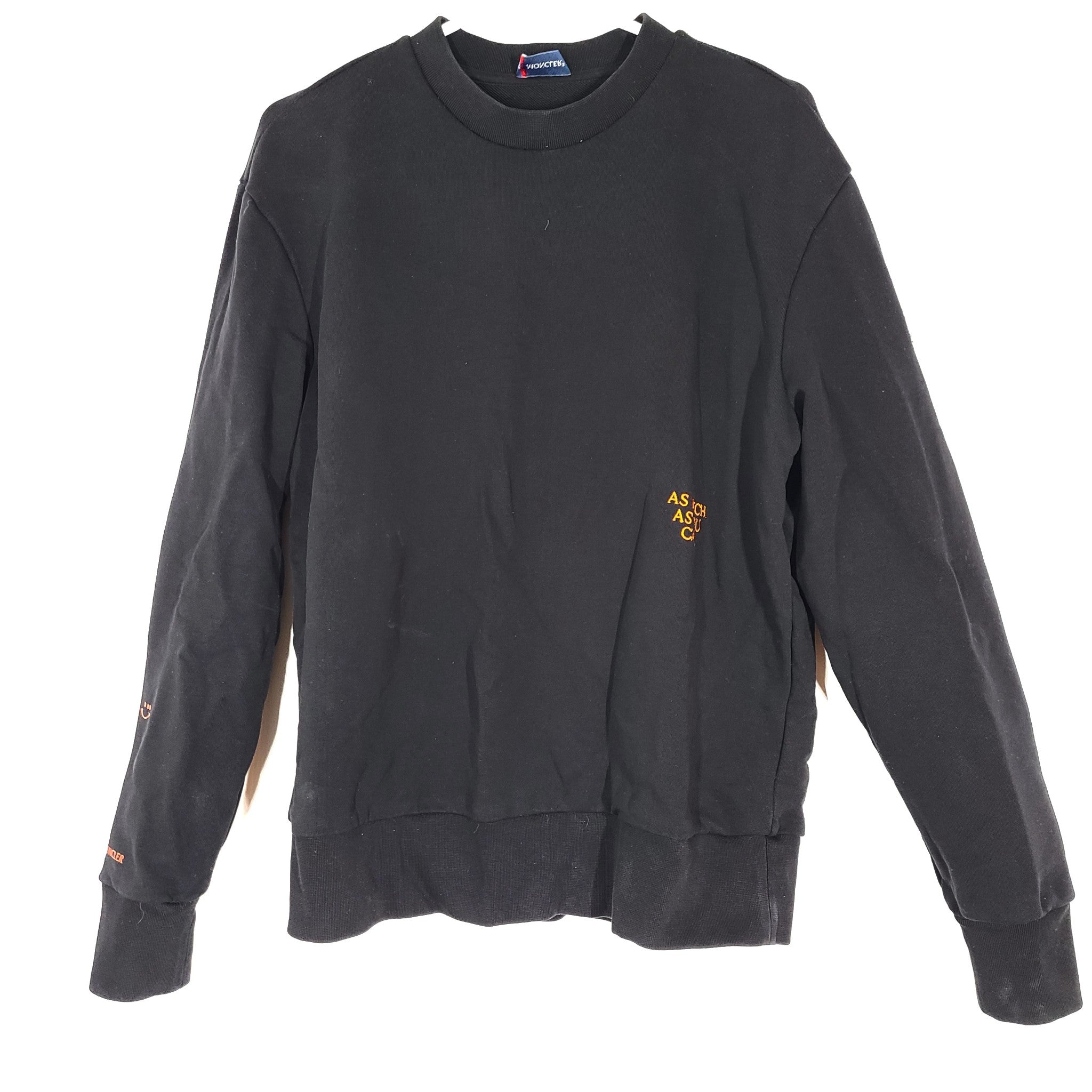 Moncler Men's Maglia Girocollo Cotton Sweatshirt As Much As You Can Black Size M