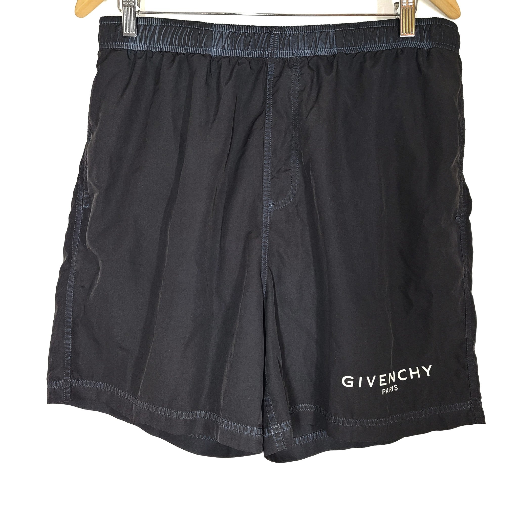 Givenchy Logo Print Swimming Trunks Men's Swim Shorts BMA00J1Y5N Black Sz XL