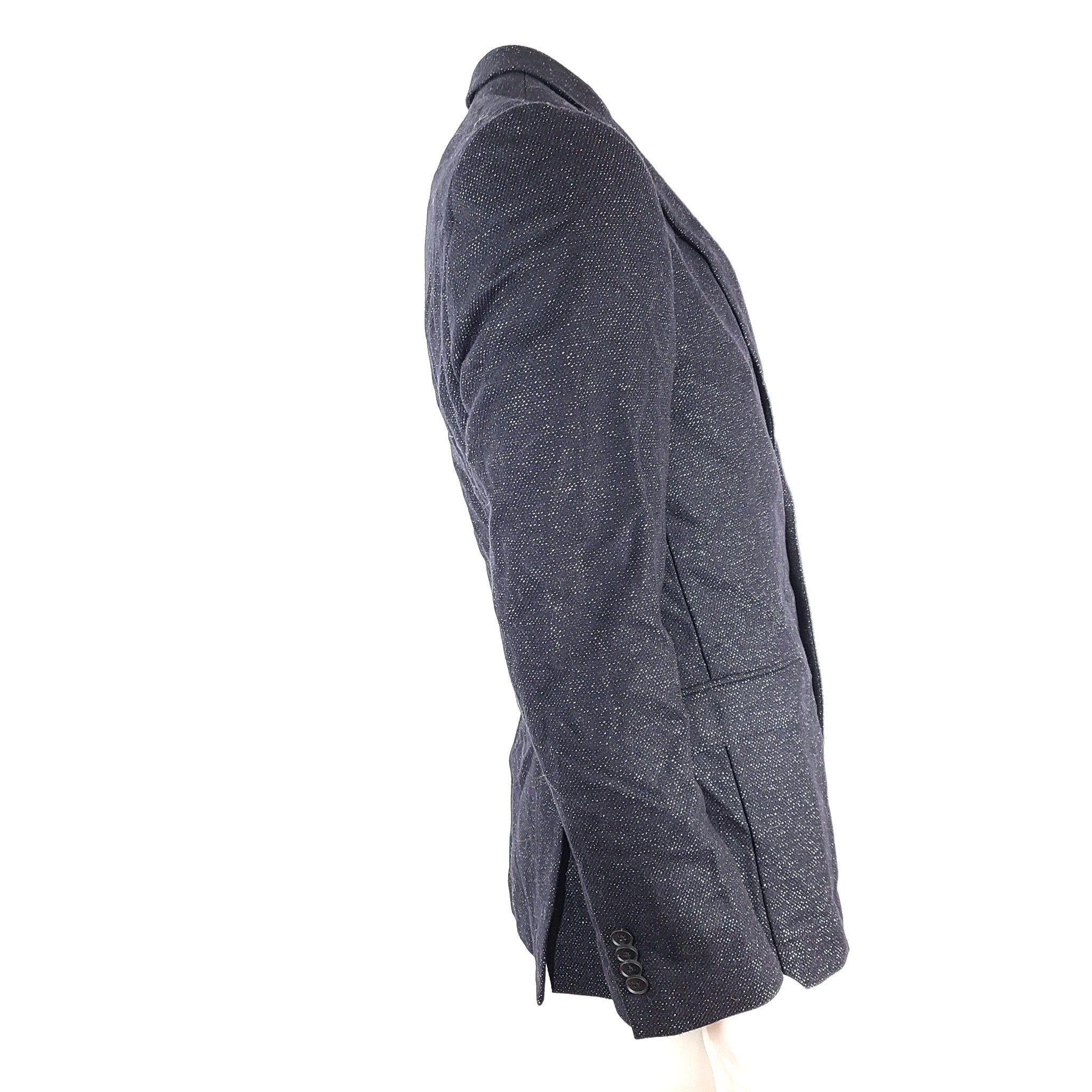 Hugo Boss Nobis 3 Men's Textured Wool Blend Two Button Blazer Black Sz 38R