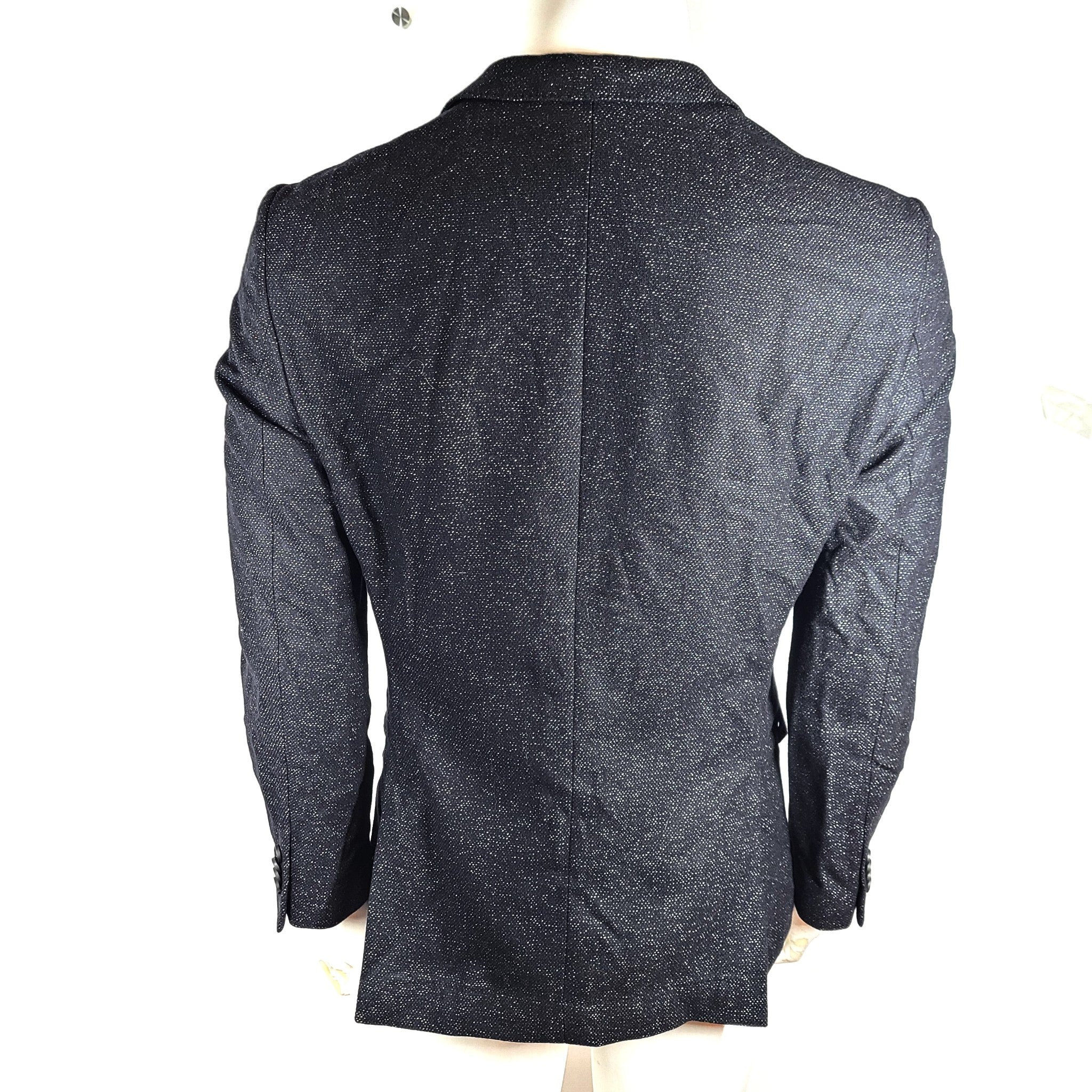 Hugo Boss Nobis 3 Men's Textured Wool Blend Two Button Blazer Black Sz 38R