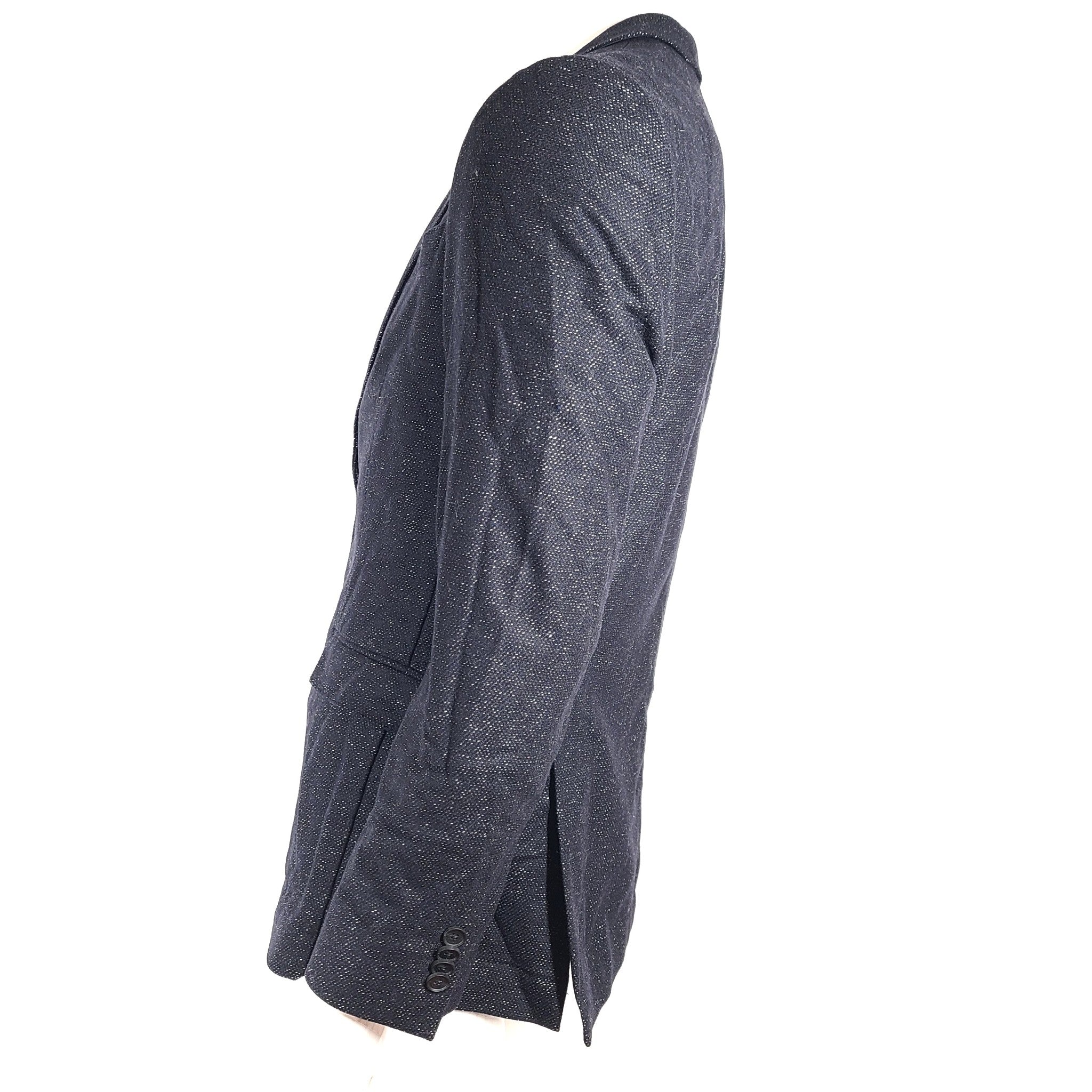 Hugo Boss Nobis 3 Men's Textured Wool Blend Two Button Blazer Black Sz 38R