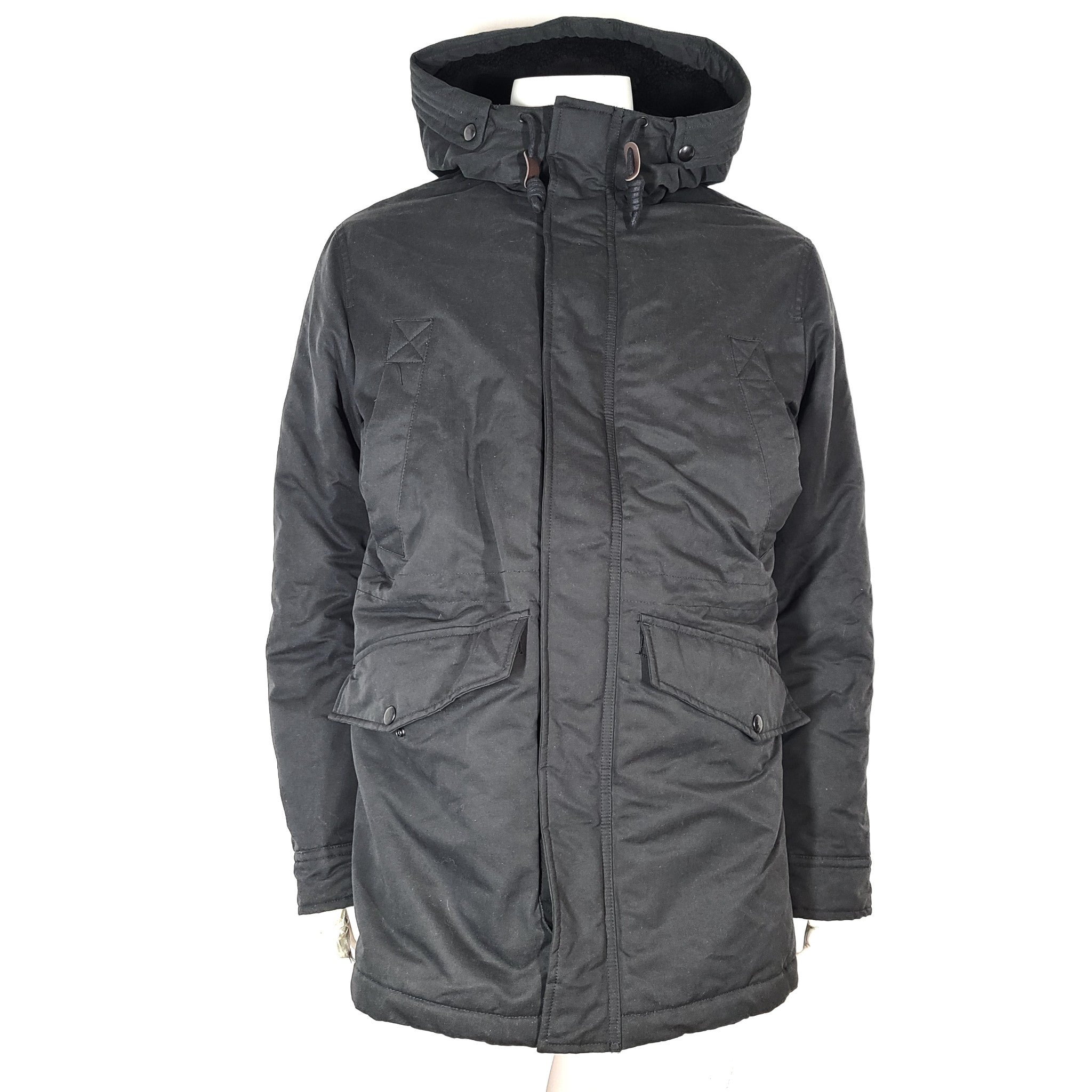 Jack & Jones Men's Wetland Parka Winter Coat Insulated Jacket Black Size XL
