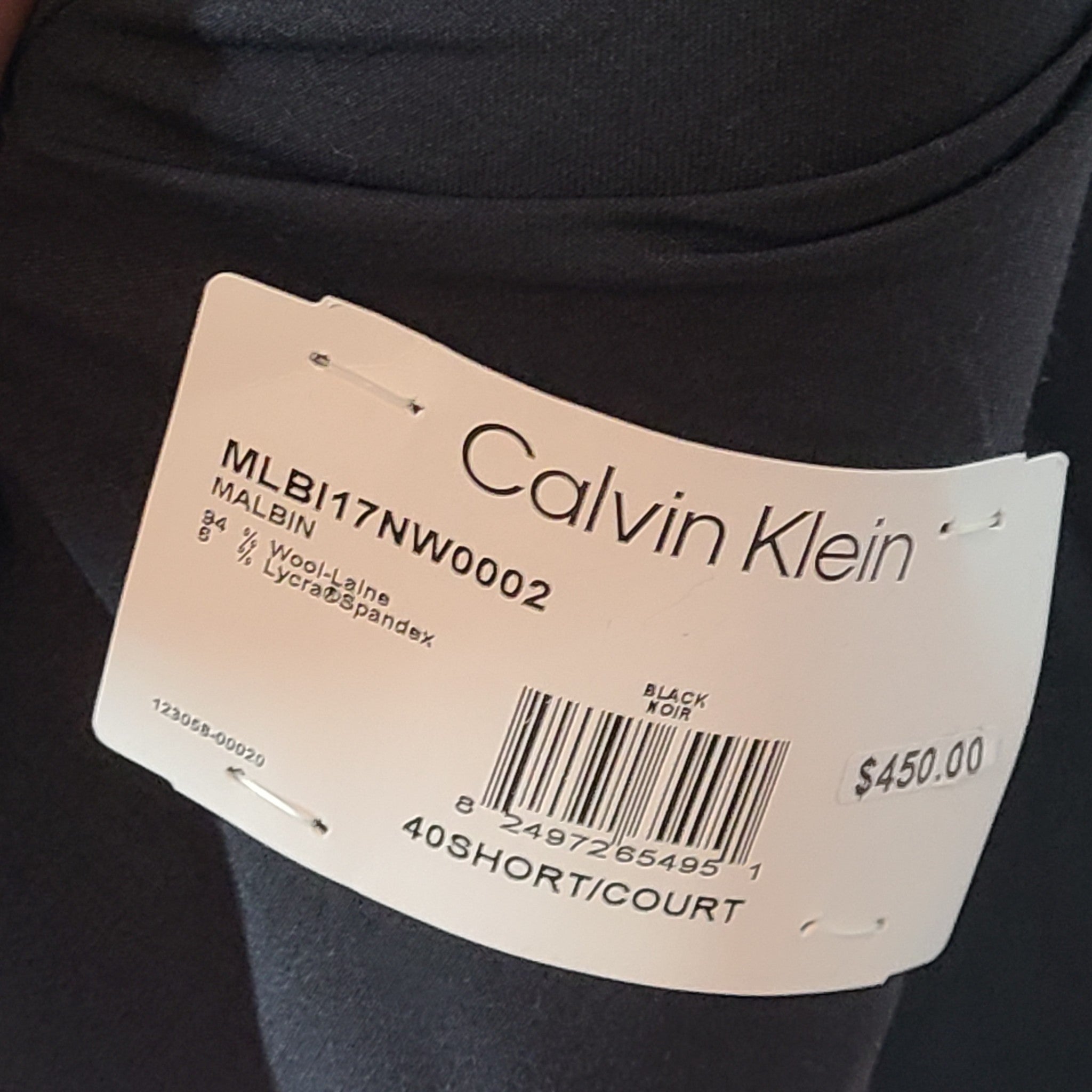 Calvin Klein Men's Malbin Extreme Slim-Fit Suit Separate Jacket Black Sz 40