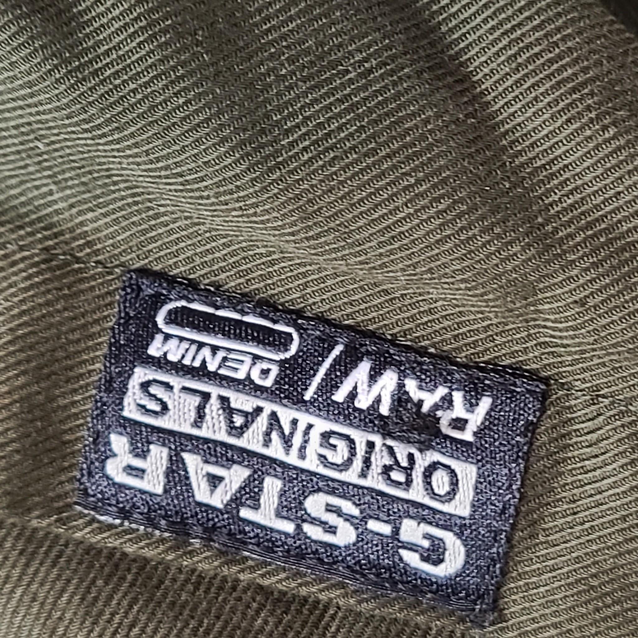 G-Star RAW Men's Marine Shirt Regular Fit Buttoned Dark Olive Green Cotton Sz XL