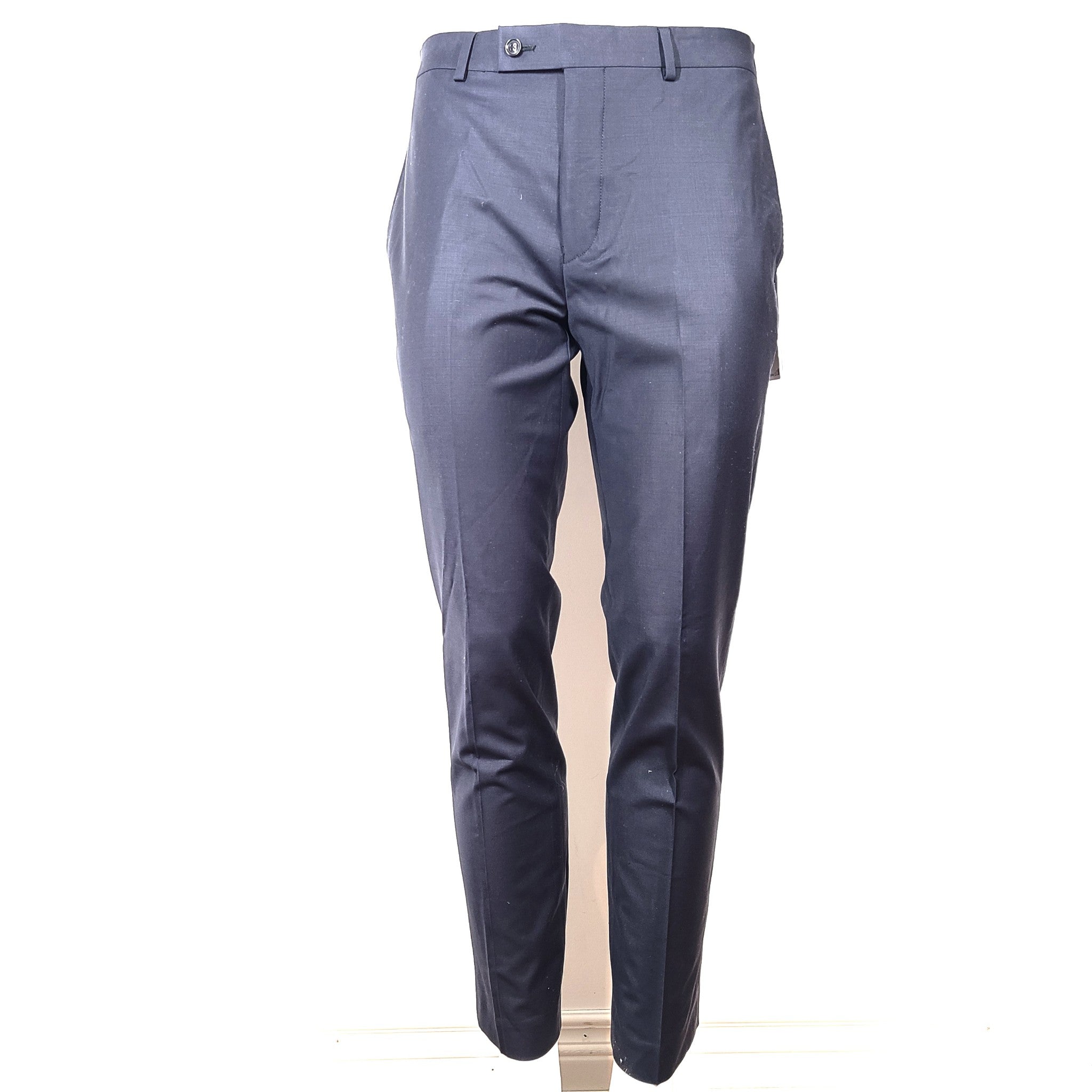 Calvin Klein Slim Fit Suit Pants Wool Black Blue Sz 33x30