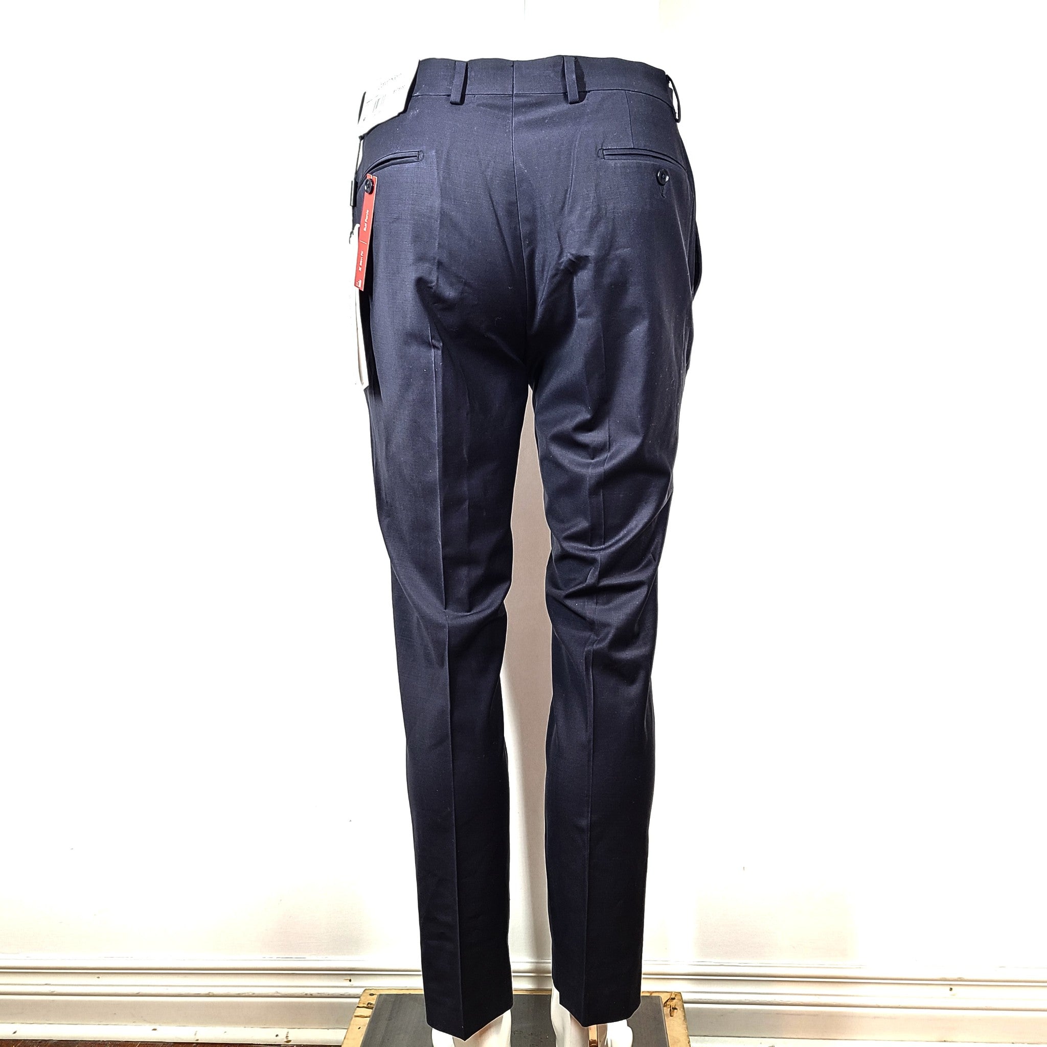 Calvin Klein Slim Fit Suit Pants Wool Black Blue Sz 33x30