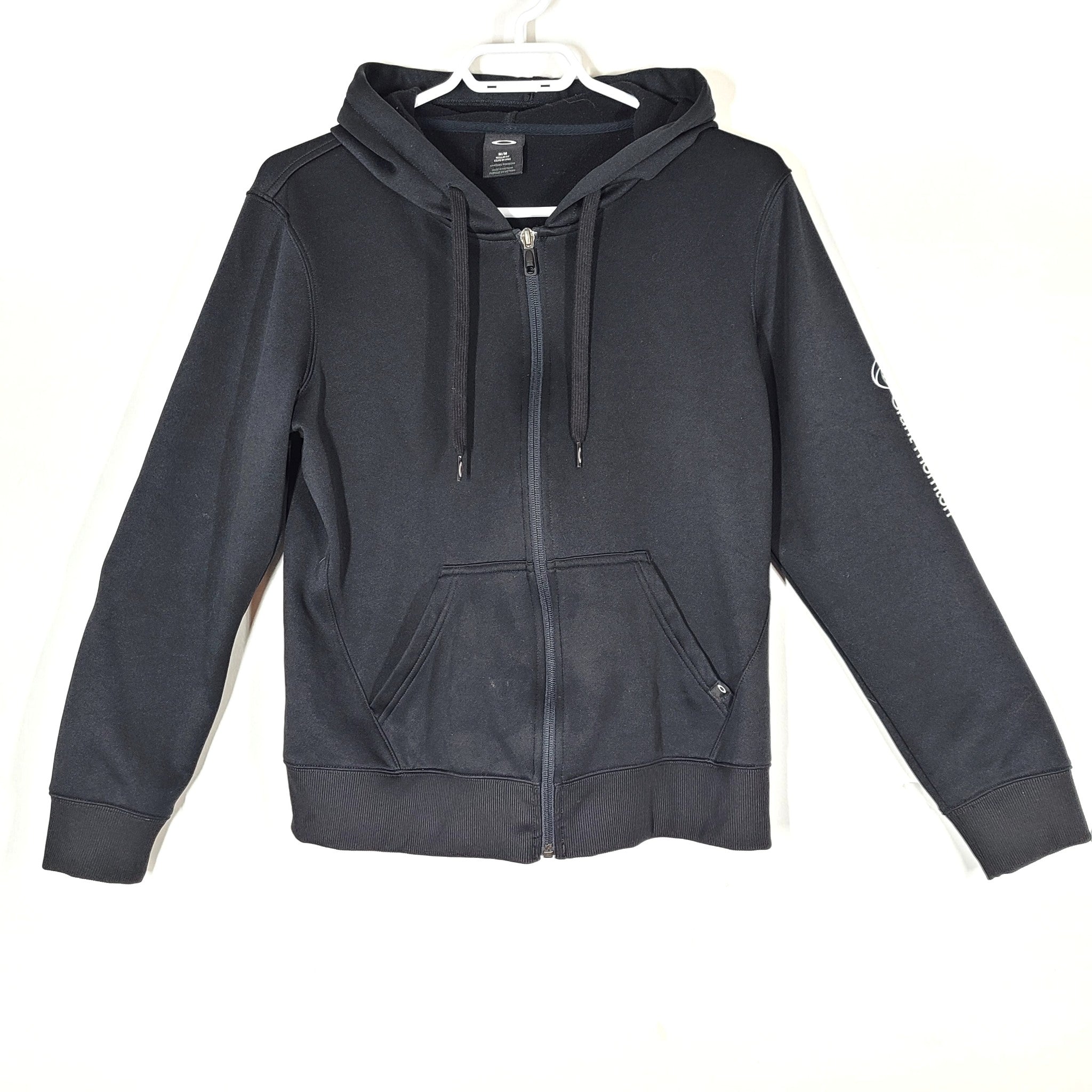 Oakley Women's Poly Hooded Full-Zip Sweatshirt Hoodie Black Sz M READ