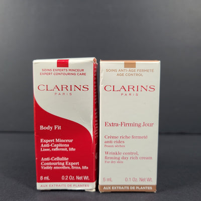 0.1+0.2 oz Samples Clarins Extra-Firming Jour & Body Fit Anti-Cellulite Creams