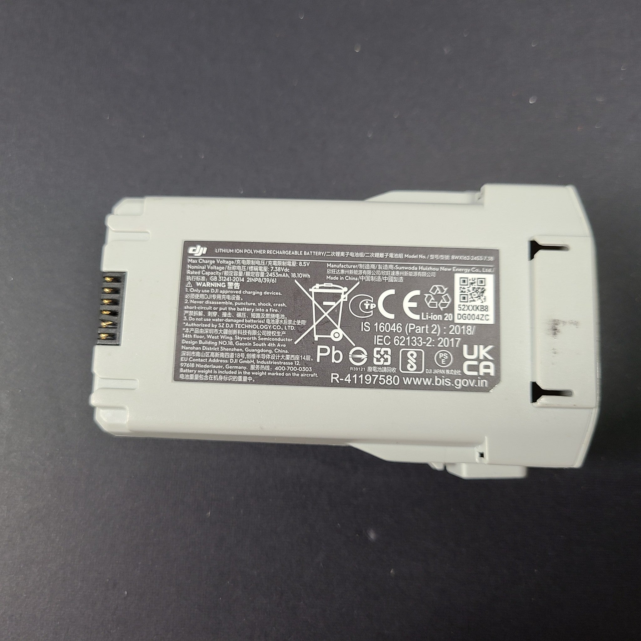 OEM DJI Mini 3 LiPo Rechargeable Intelligent Battery BWX162-2453-7.38 7.38V