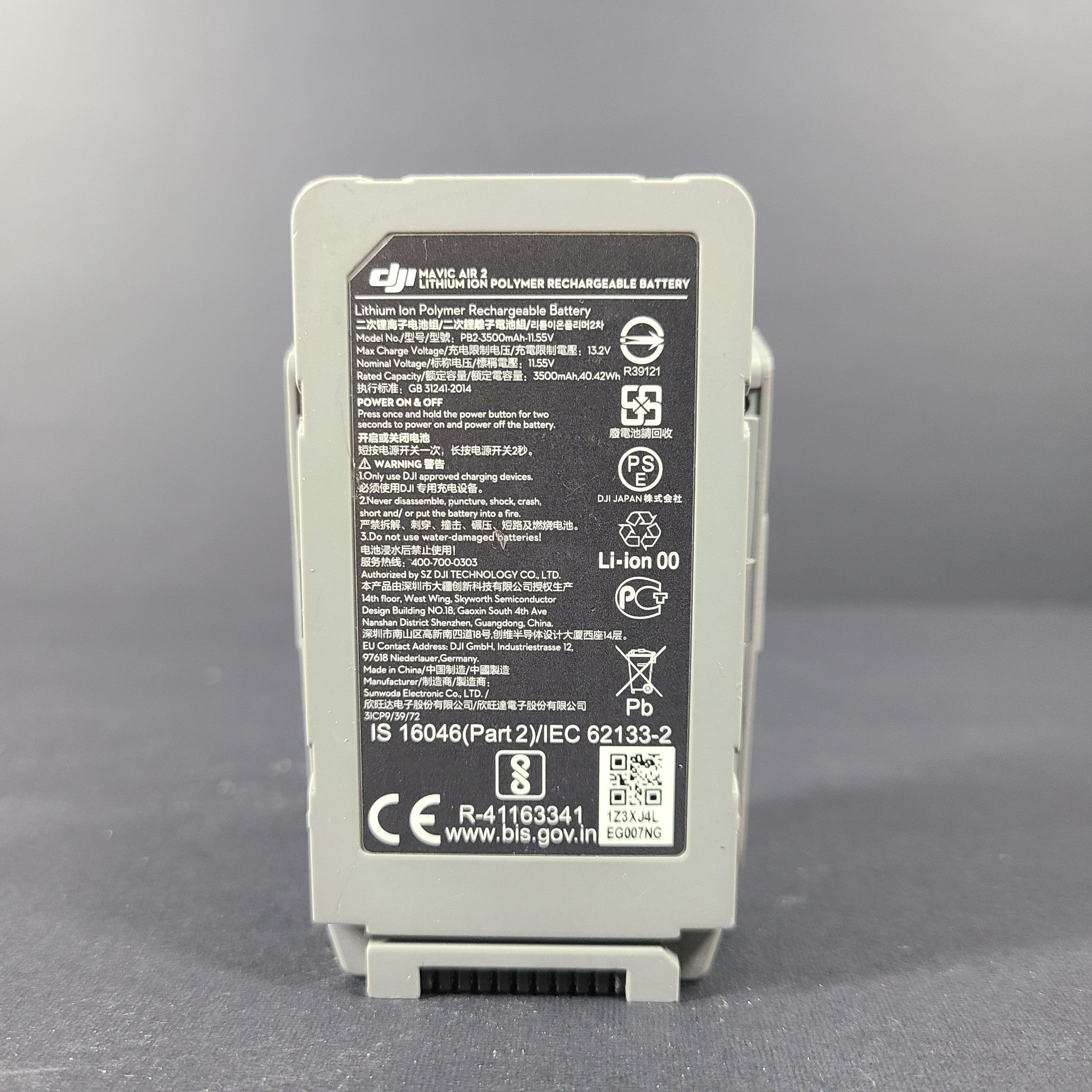 OEM DJI Mavic Air 2/2S LiPo Rechargeable Intelligent Battery PB2-3500mAh 11.55V