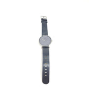 Adidas Men's District L1 Watch Gray Dial Black Leather Band Stainless Steel
