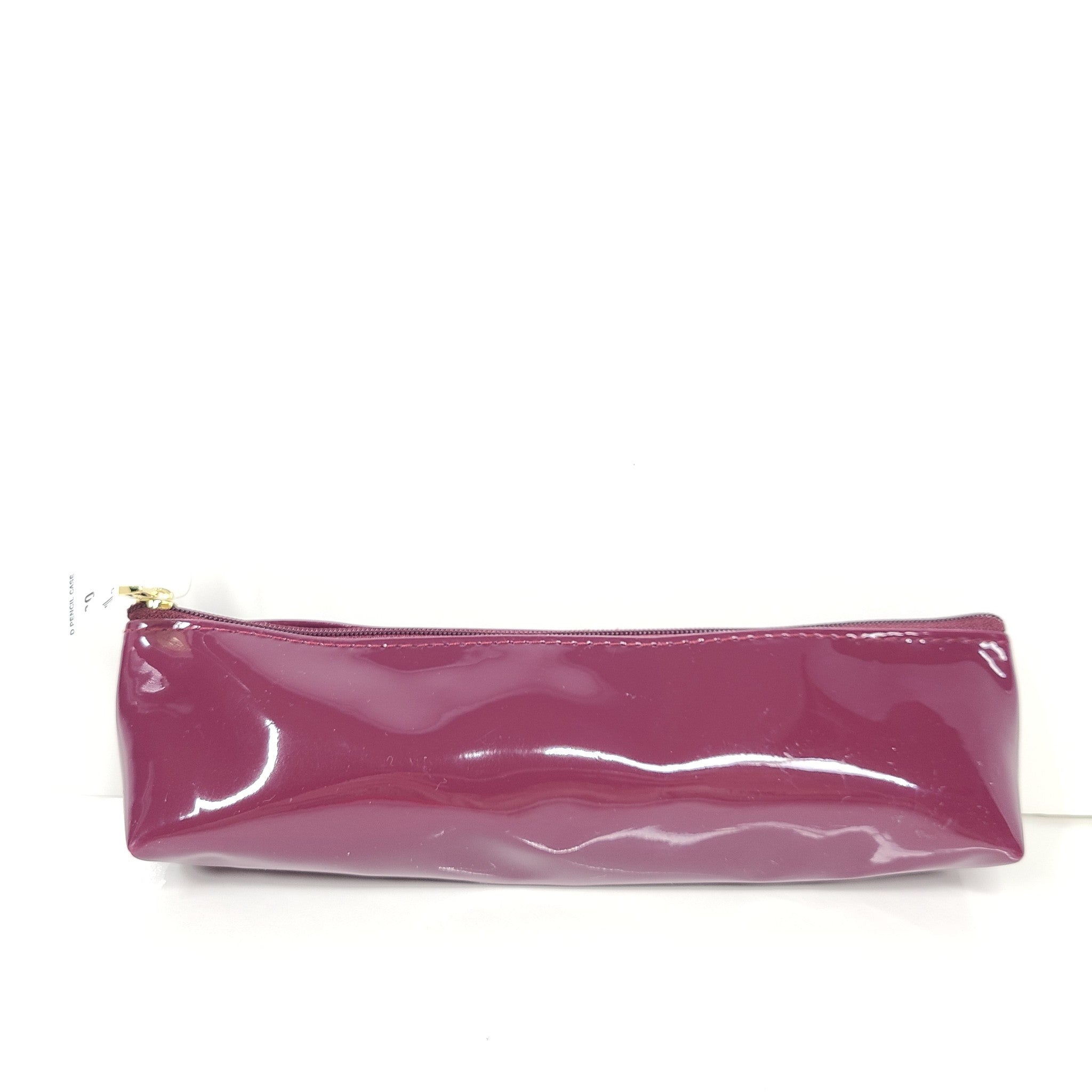 Harrods Logo Pencil Case Patent Burgundy Red