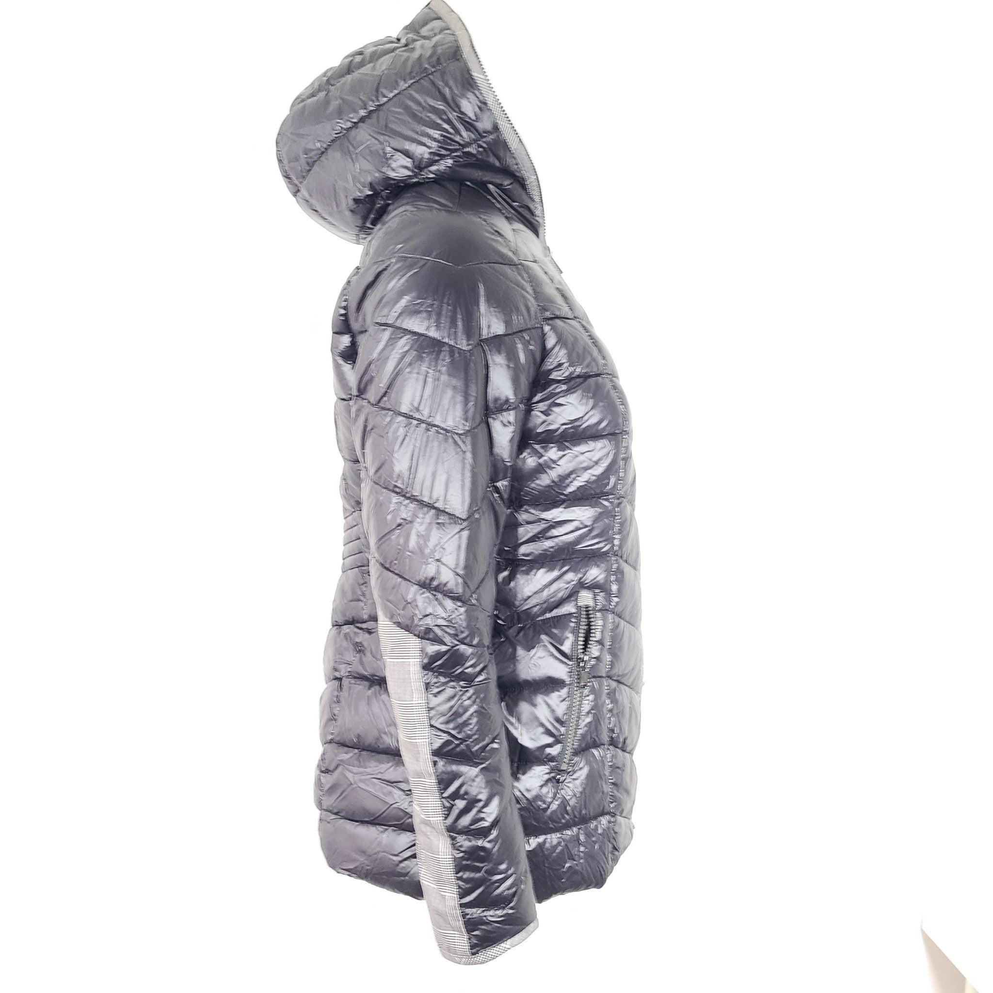 Marie Claire Women's Quilted Puffer Short Jacket Nylon Shell Black S