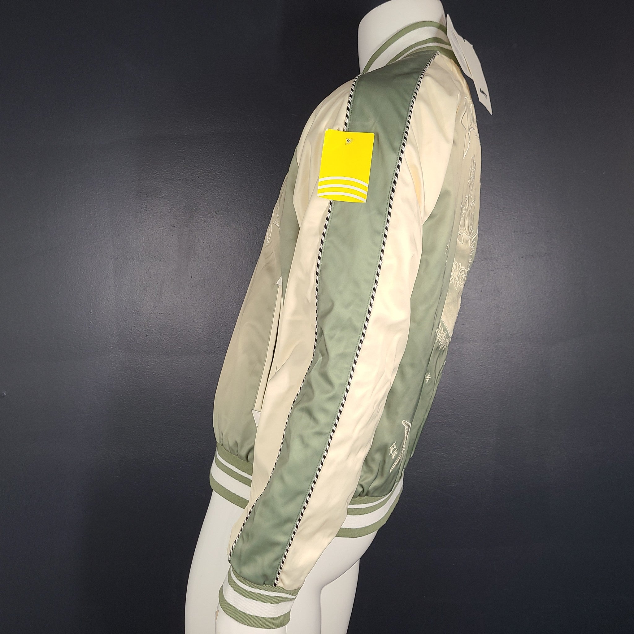 Mouty Men’s Souvenir Bomber Jacket Lined Embroidered Viscose Green Size S