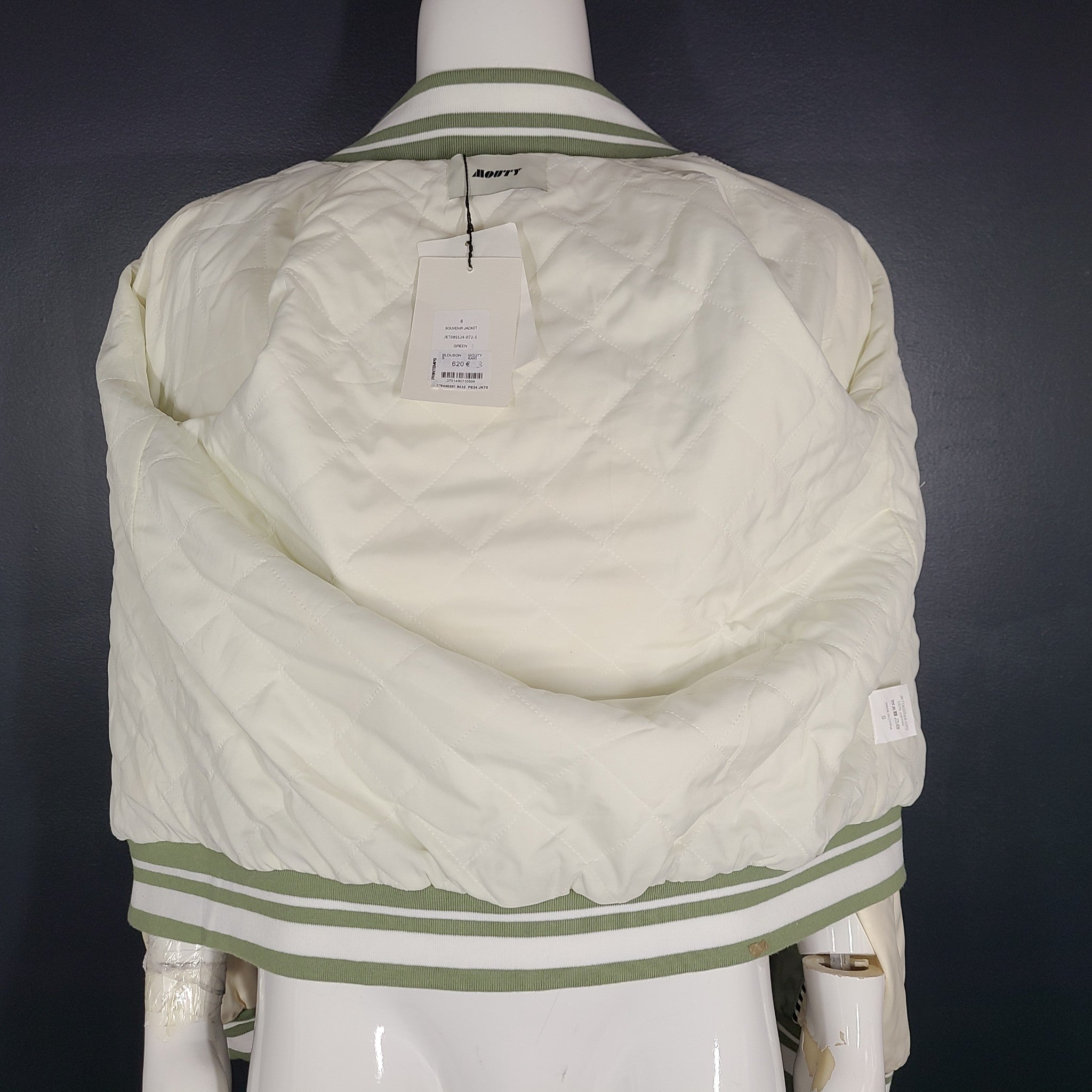 Mouty Men’s Souvenir Bomber Jacket Lined Embroidered Viscose Green Size S