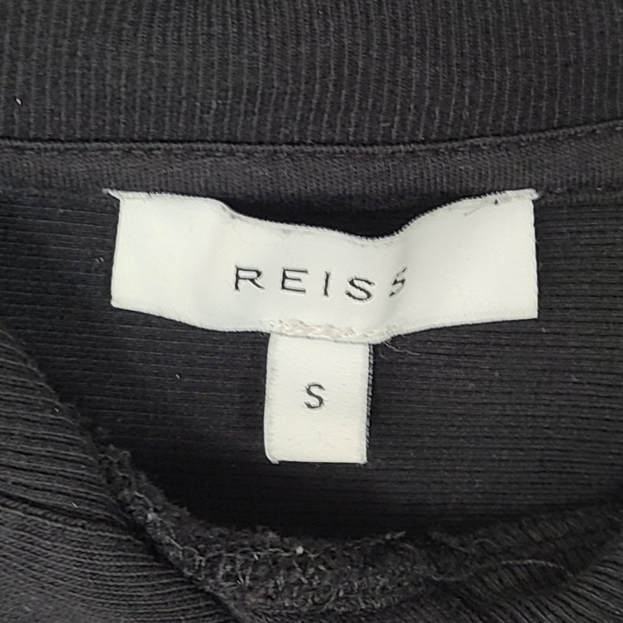 Reiss Women's Arden Loungewear Cropped Hoodie With Side Zip Detail Black Sz S