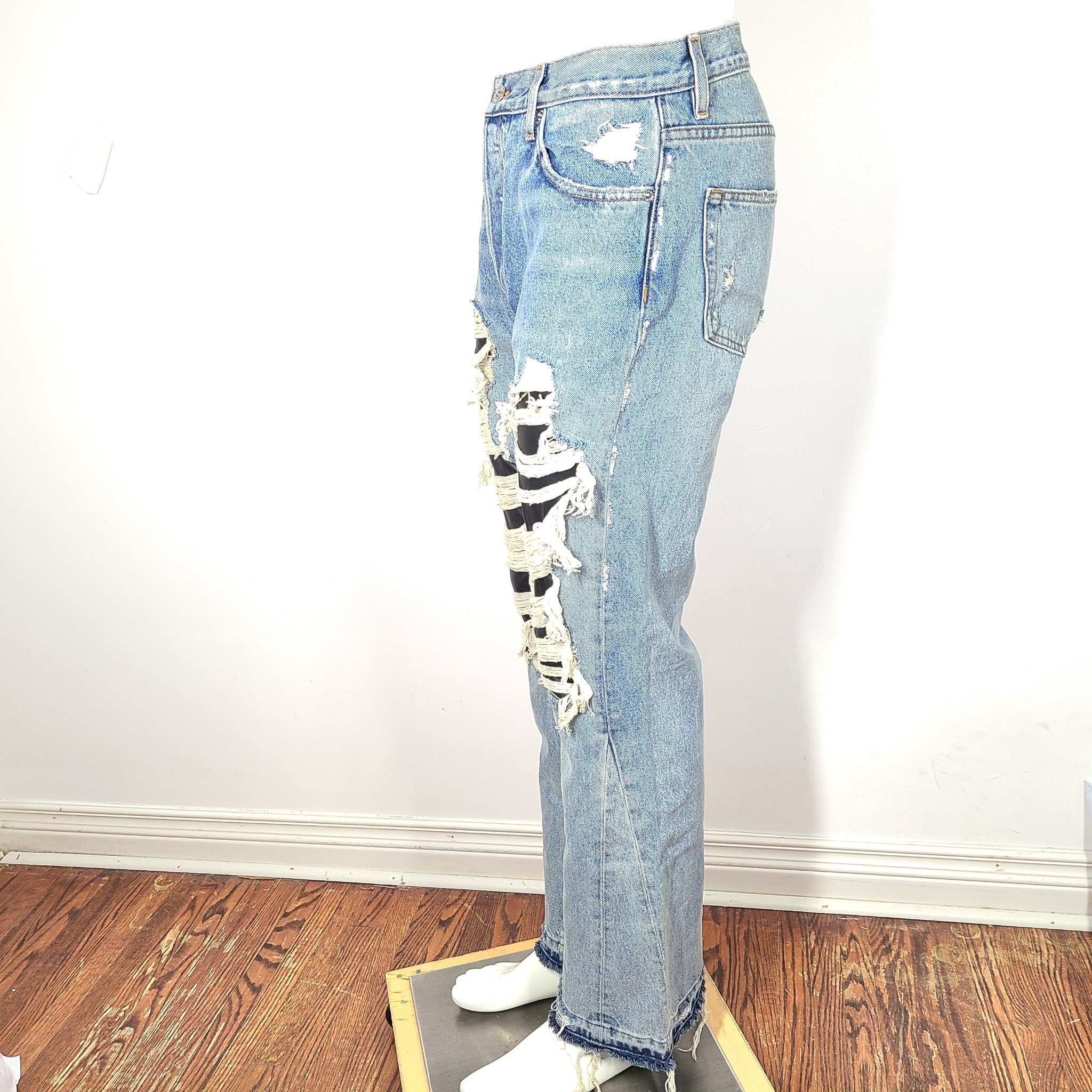 Gallery Dept. Cornell LA Flare Men's Denim Slim Fit Wide Hem Jeans Blue 32 x 32