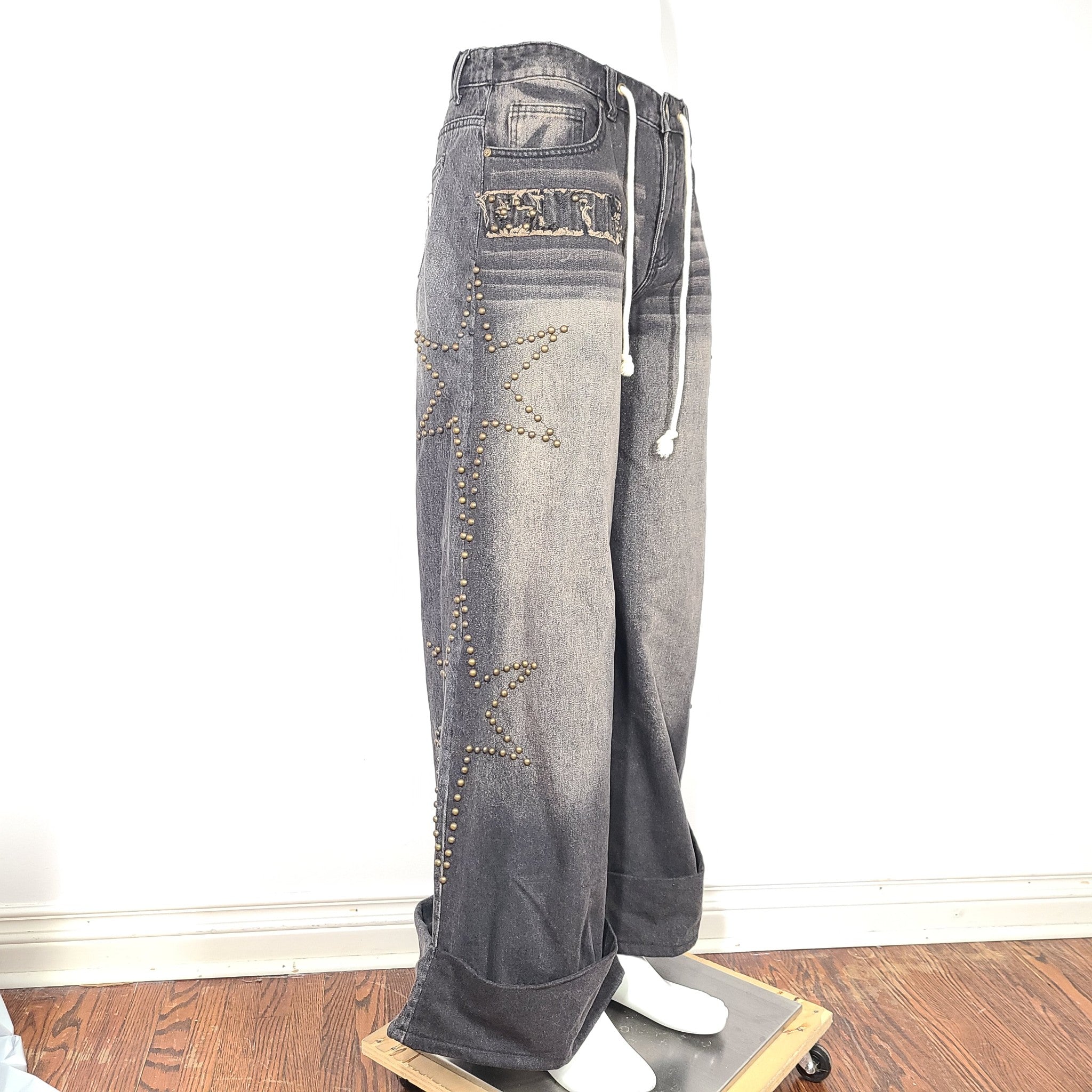 Purgatory Men's Star Raver Denim In Mud Loose Fit Jeans Distressed Black Sz 32