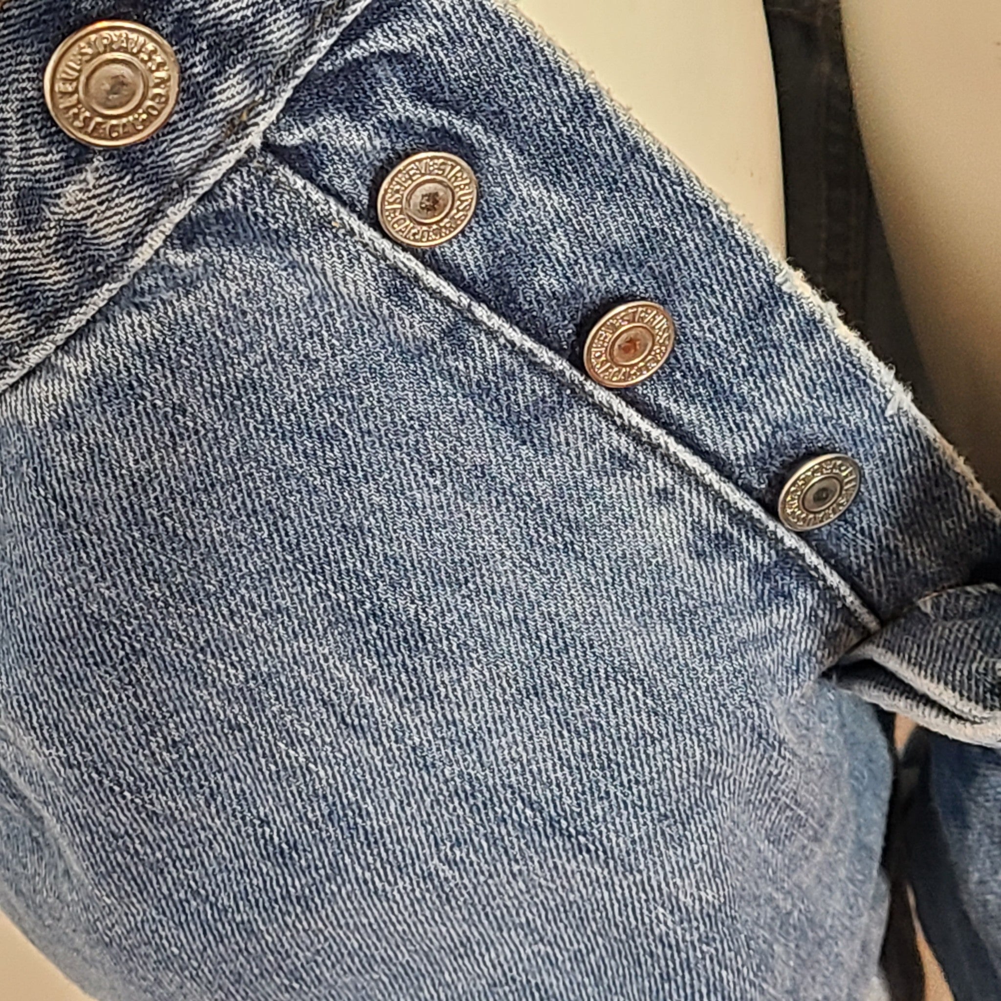 Gallery Dept Kelly 5001 Denim Jeans Straight Contrast Patches Blue 34 x 32