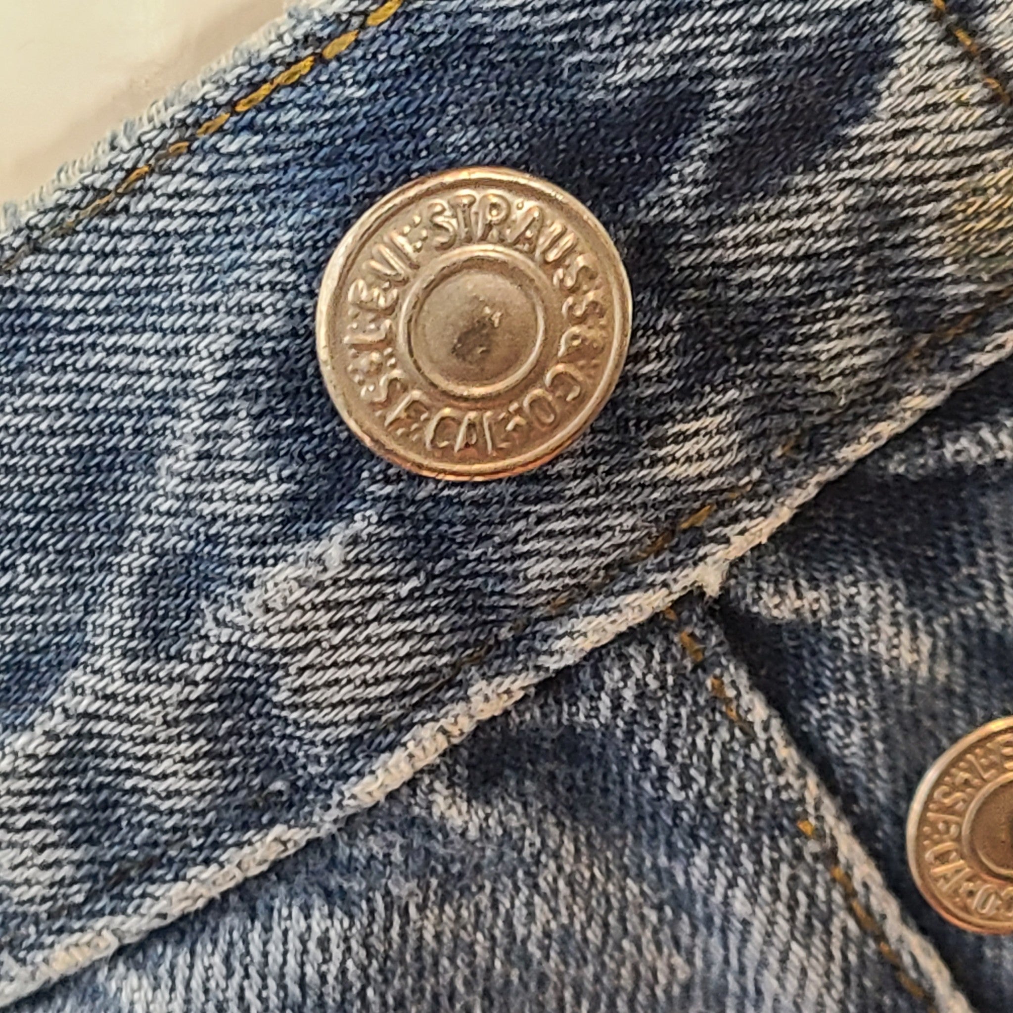 Gallery Dept Kelly 5001 Denim Jeans Straight Contrast Patches Blue 34 x 32