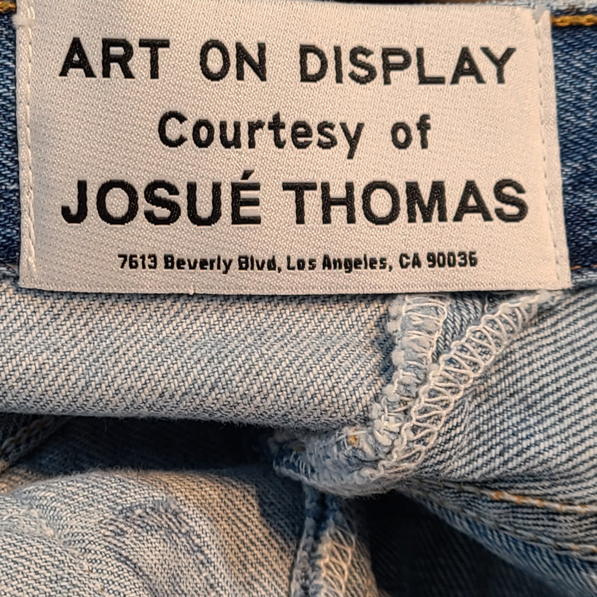 Gallery Dept Kelly 5001 Denim Jeans Straight Contrast Patches Blue 34 x 32