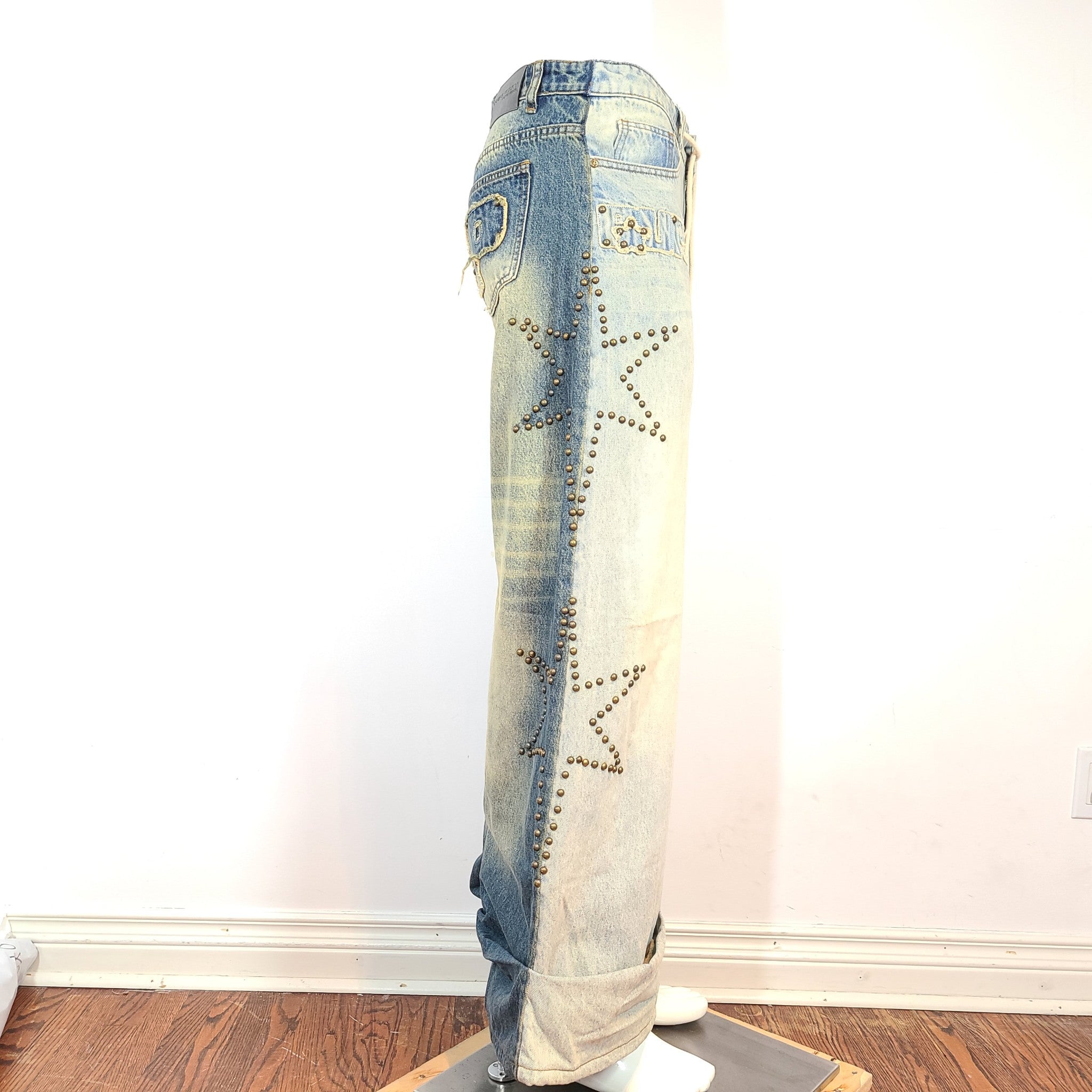 Purgatory Men's Star Raver Denim In Ice Jeans Loose Fit Distressed Blue Sz 32
